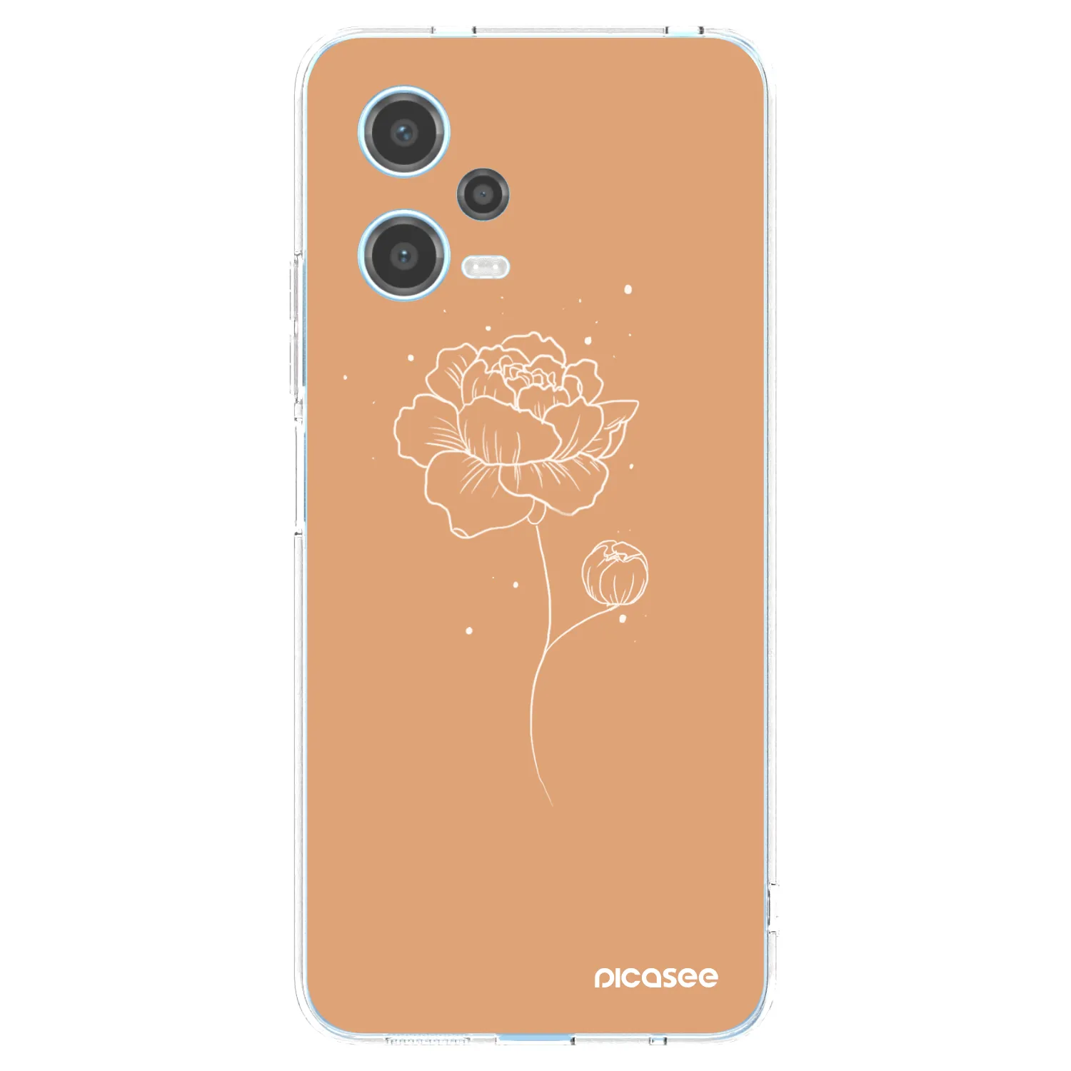 Picasee átlátszó szilikon tok az alábbi mobiltelefonokra Xiaomi Redmi Note 12 5G - Peonies
