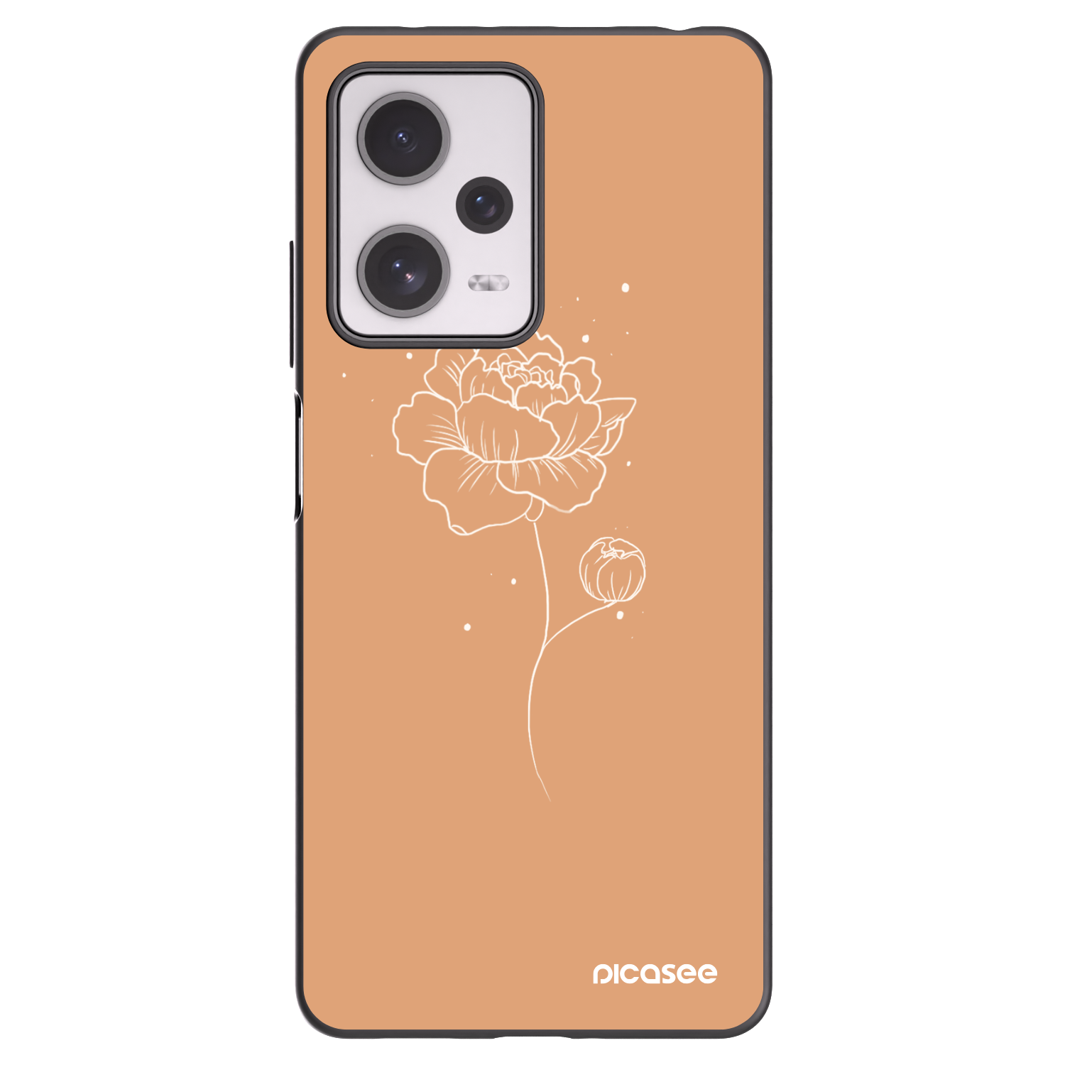 Picasee fekete szilikon tok az alábbi mobiltelefonokra Xiaomi Redmi Note 12 Pro+ 5G - Peonies