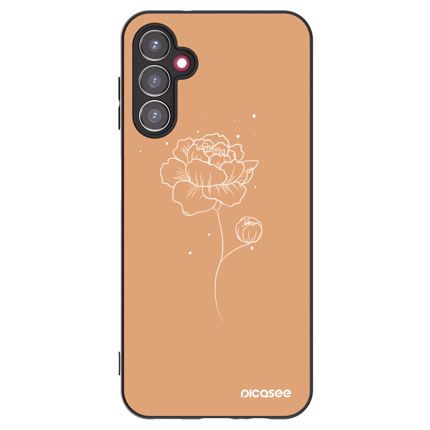 Picasee fekete szilikon tok az alábbi mobiltelefonokra Samsung Galaxy A14 4G A145R - Peonies