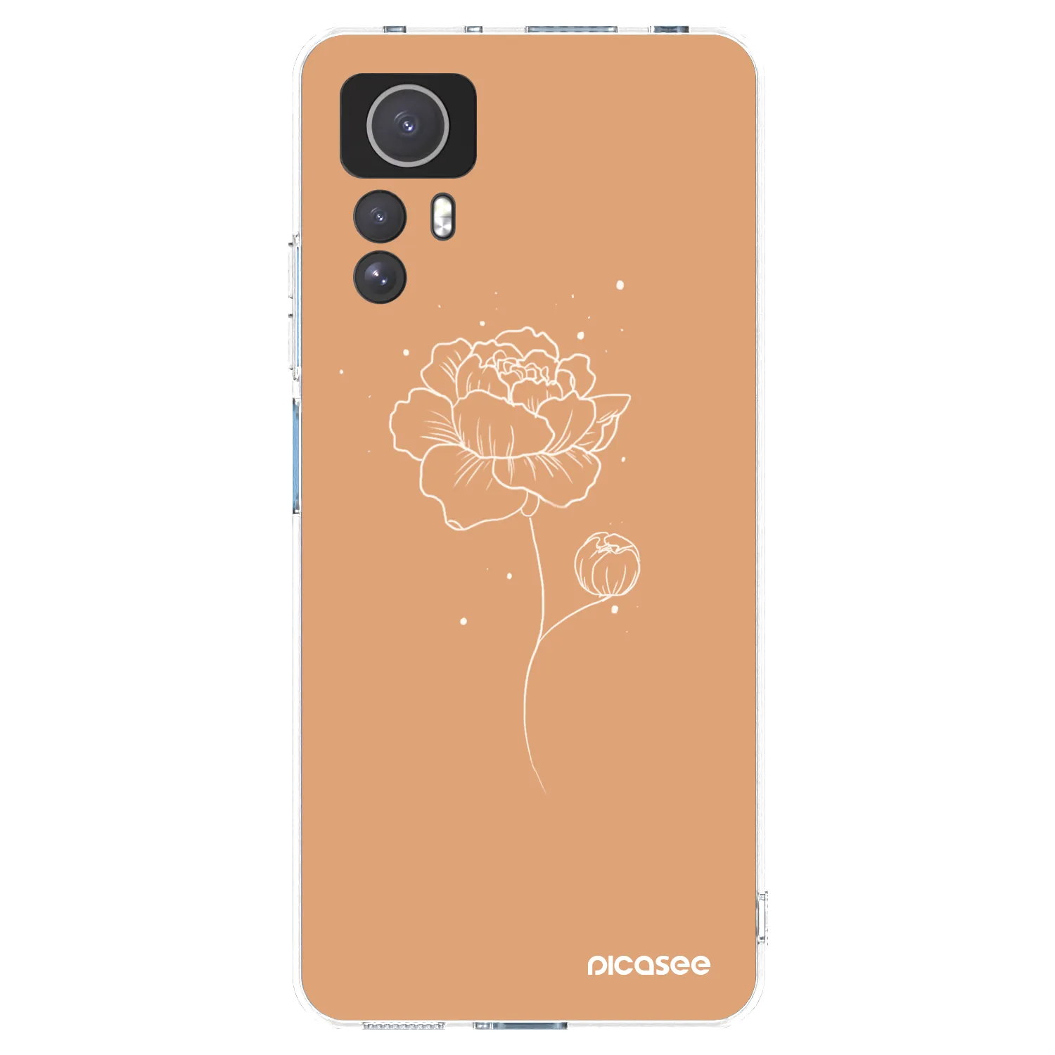 Picasee átlátszó szilikon tok az alábbi mobiltelefonokra Xiaomi Redmi Note 12S - Peonies
