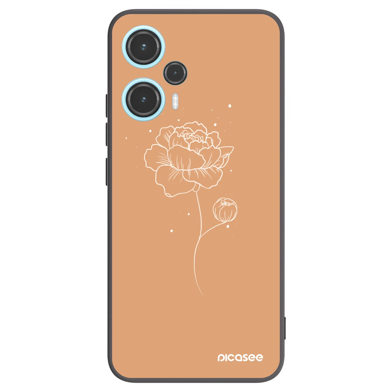 Picasee fekete szilikon tok az alábbi mobiltelefonokra Xiaomi Poco F5 - Peonies