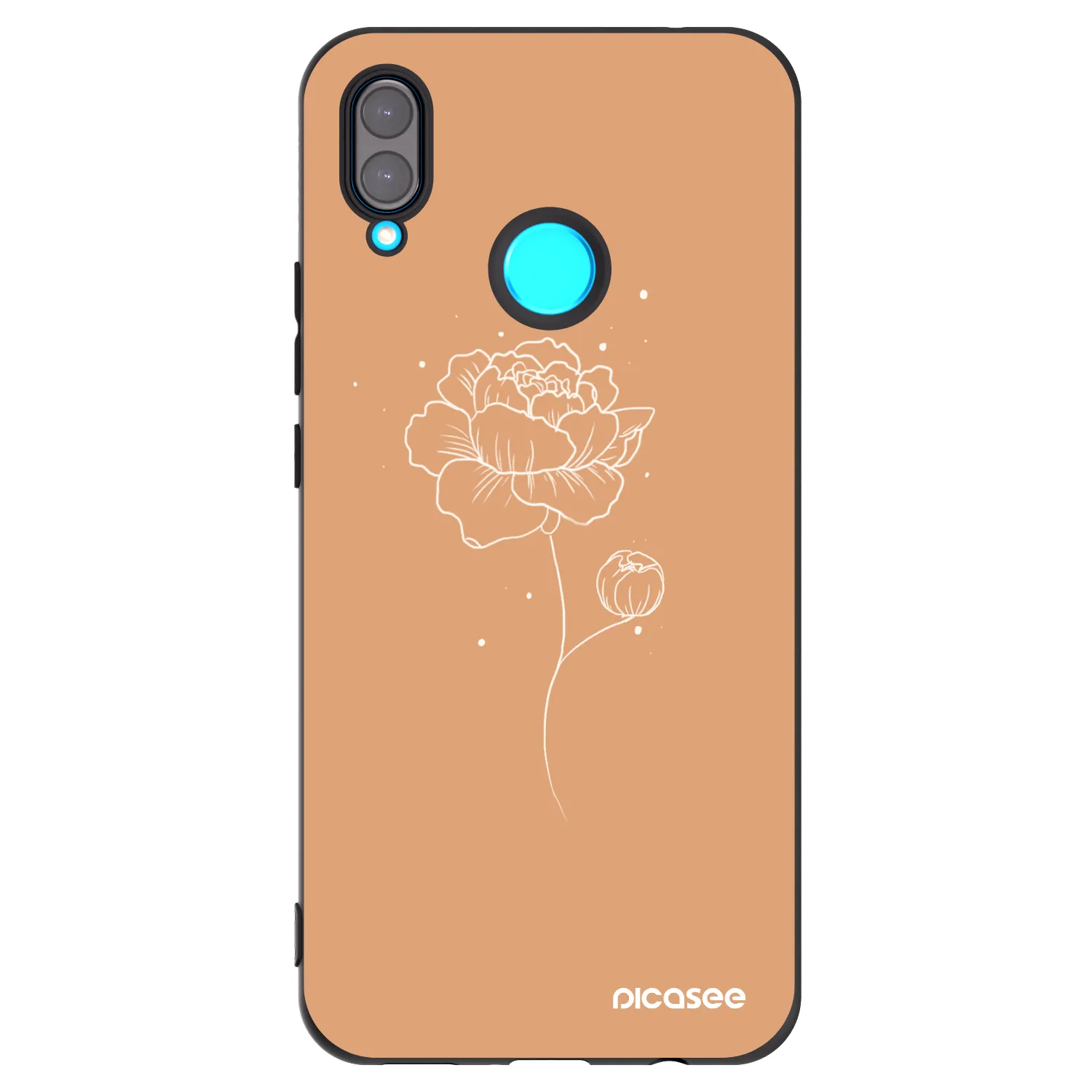 Picasee fekete szilikon tok az alábbi mobiltelefonokra Huawei Nova 3i - Peonies