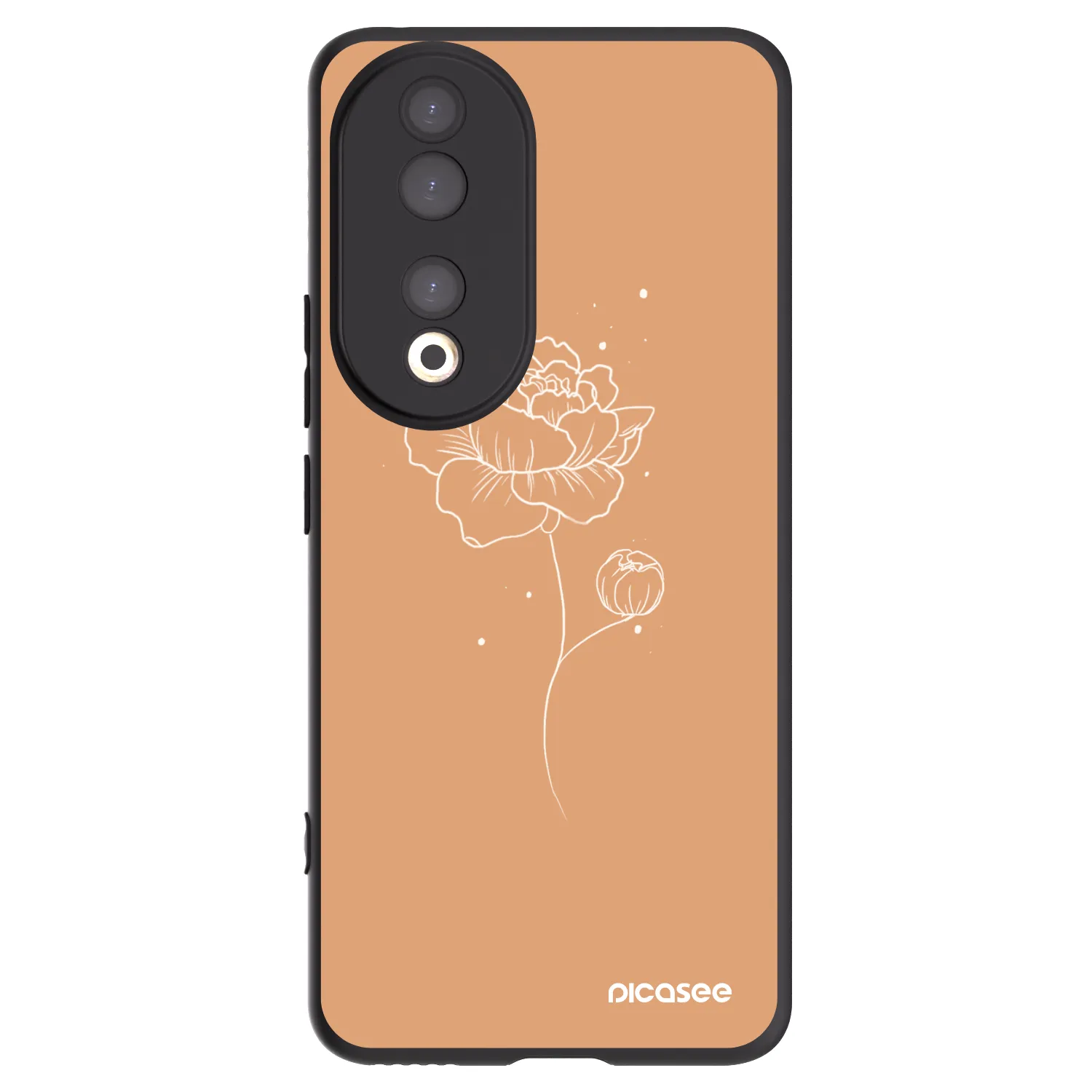 Picasee fekete szilikon tok az alábbi mobiltelefonokra Honor 90 5G - Peonies