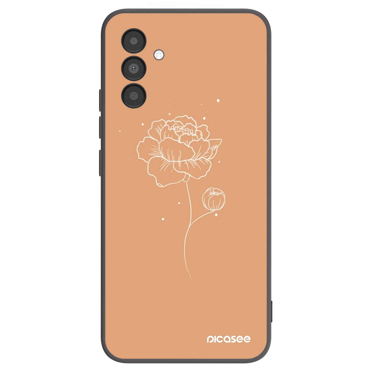 Picasee fekete szilikon tok az alábbi mobiltelefonokra Samsung Galaxy A04s A047F - Peonies