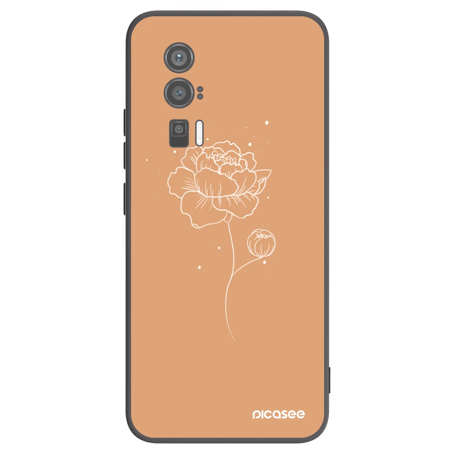 Picasee fekete szilikon tok az alábbi mobiltelefonokra Xiaomi Poco F5 Pro 5G - Peonies