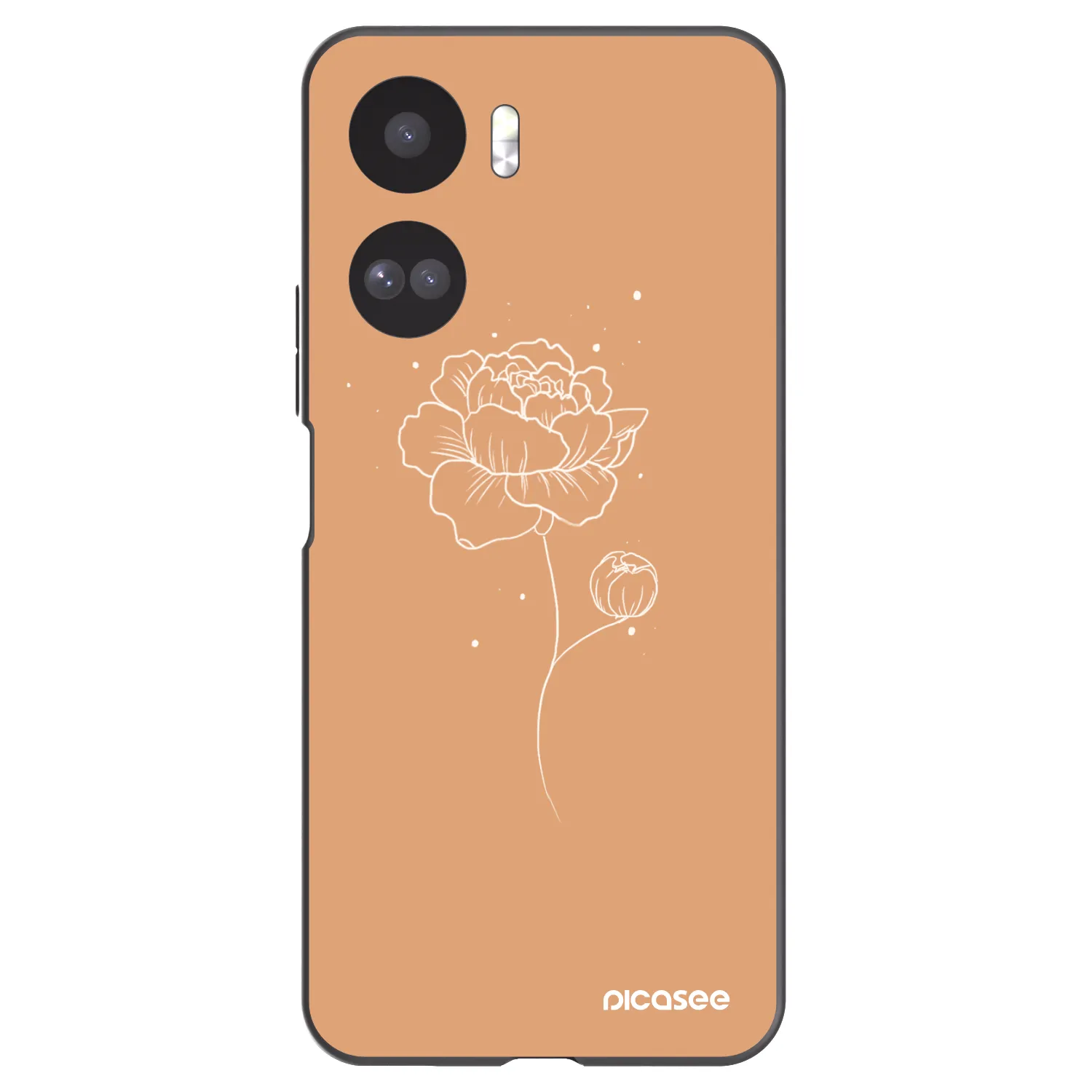 Picasee fekete szilikon tok az alábbi mobiltelefonokra Honor 90 Lite 5G - Peonies