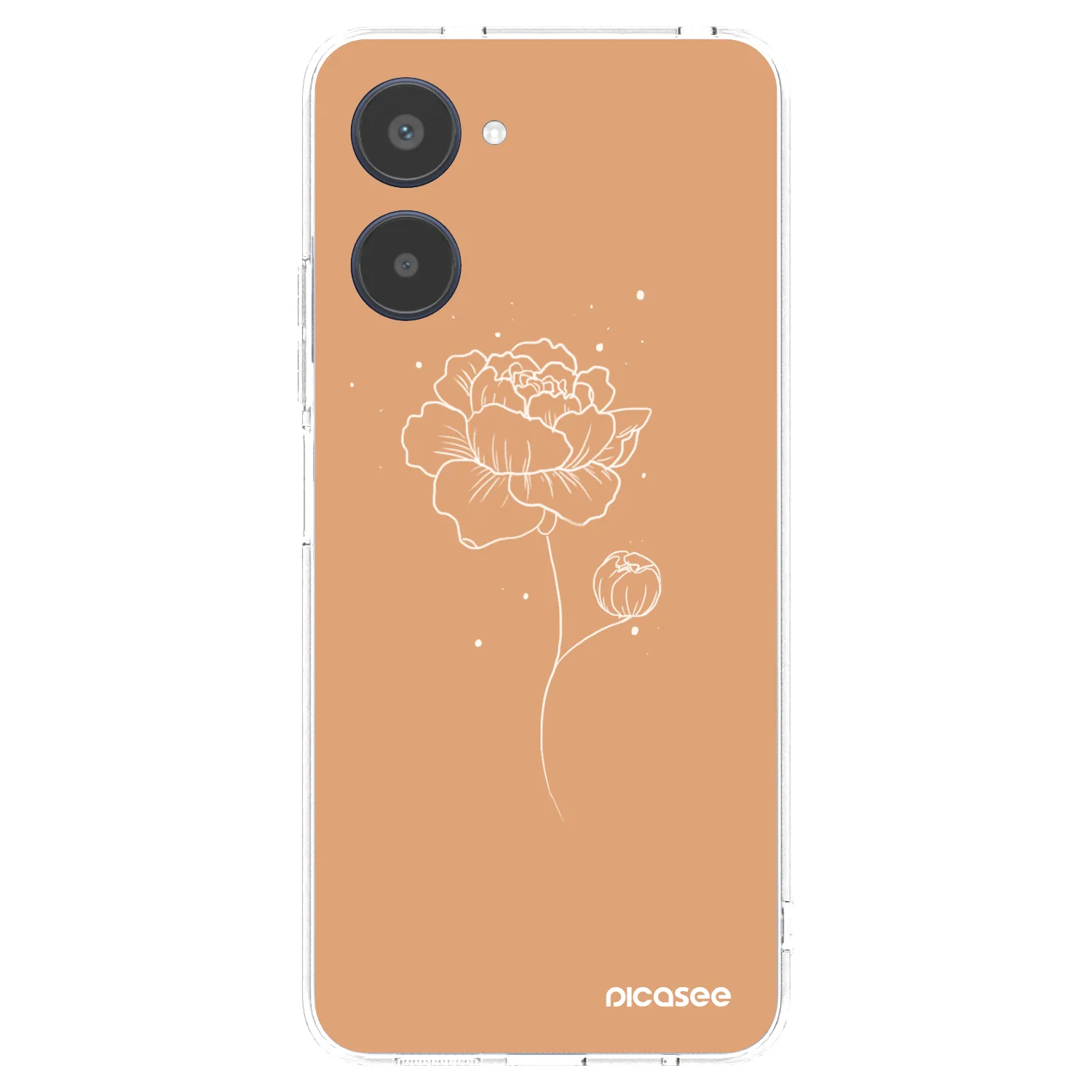 Picasee átlátszó szilikon tok az alábbi mobiltelefonokra Realme 10 4G - Peonies
