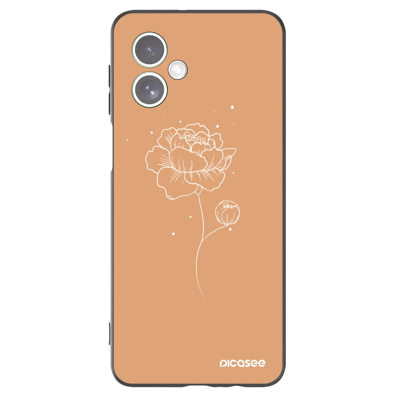 Picasee fekete szilikon tok az alábbi mobiltelefonokra Motorola Moto G54 5G - Peonies