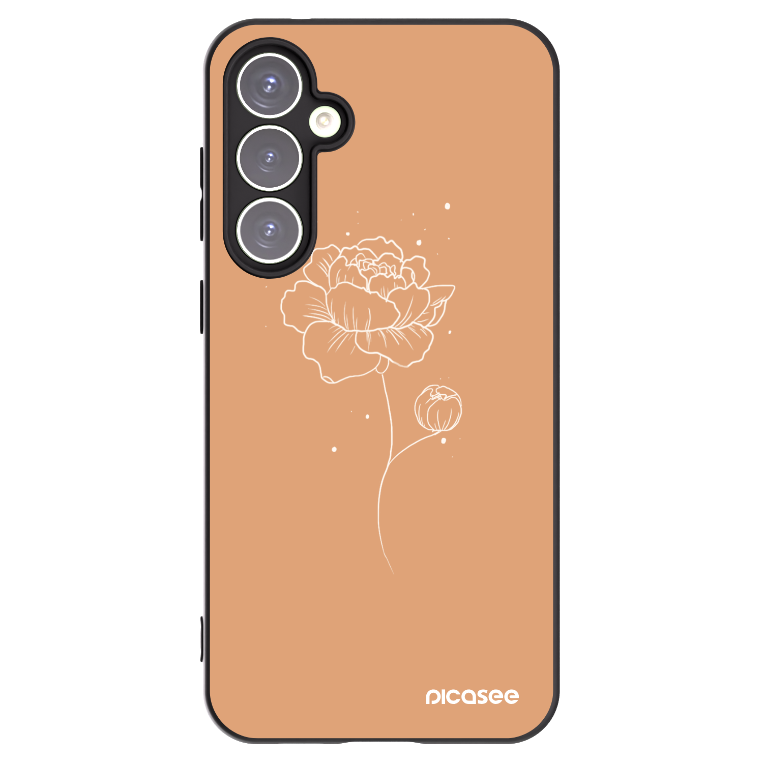 Picasee fekete szilikon tok az alábbi mobiltelefonokra Samsung Galaxy S23 FE S711B - Peonies