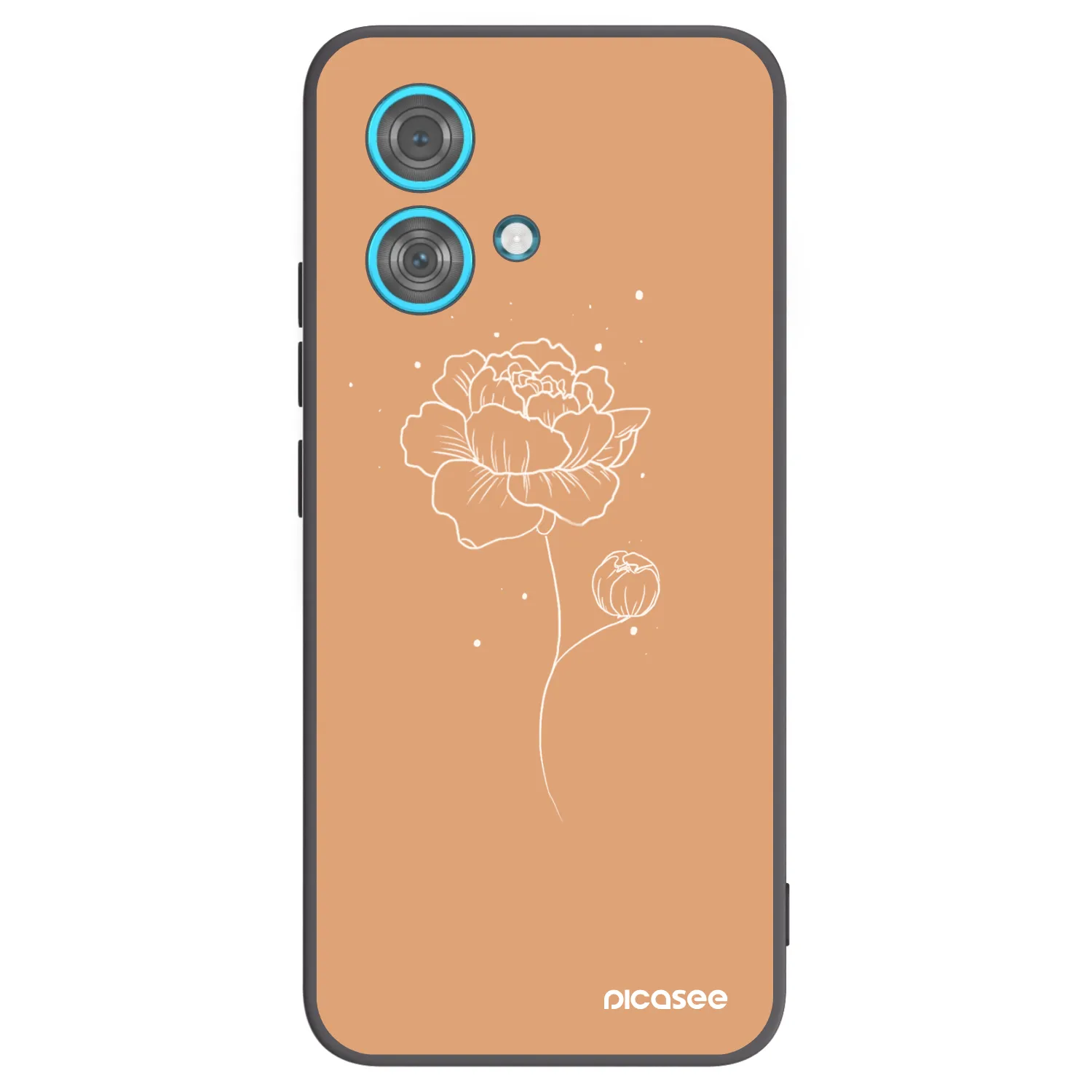 Picasee fekete szilikon tok az alábbi mobiltelefonokra Motorola Edge 40 Neo - Peonies