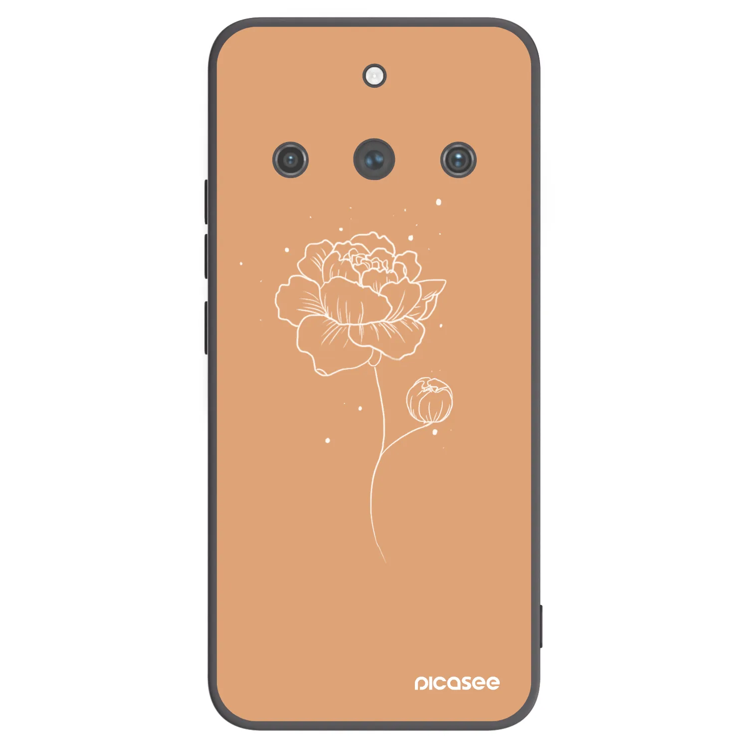 Picasee fekete szilikon tok az alábbi mobiltelefonokra Realme 11 Pro+ - Peonies