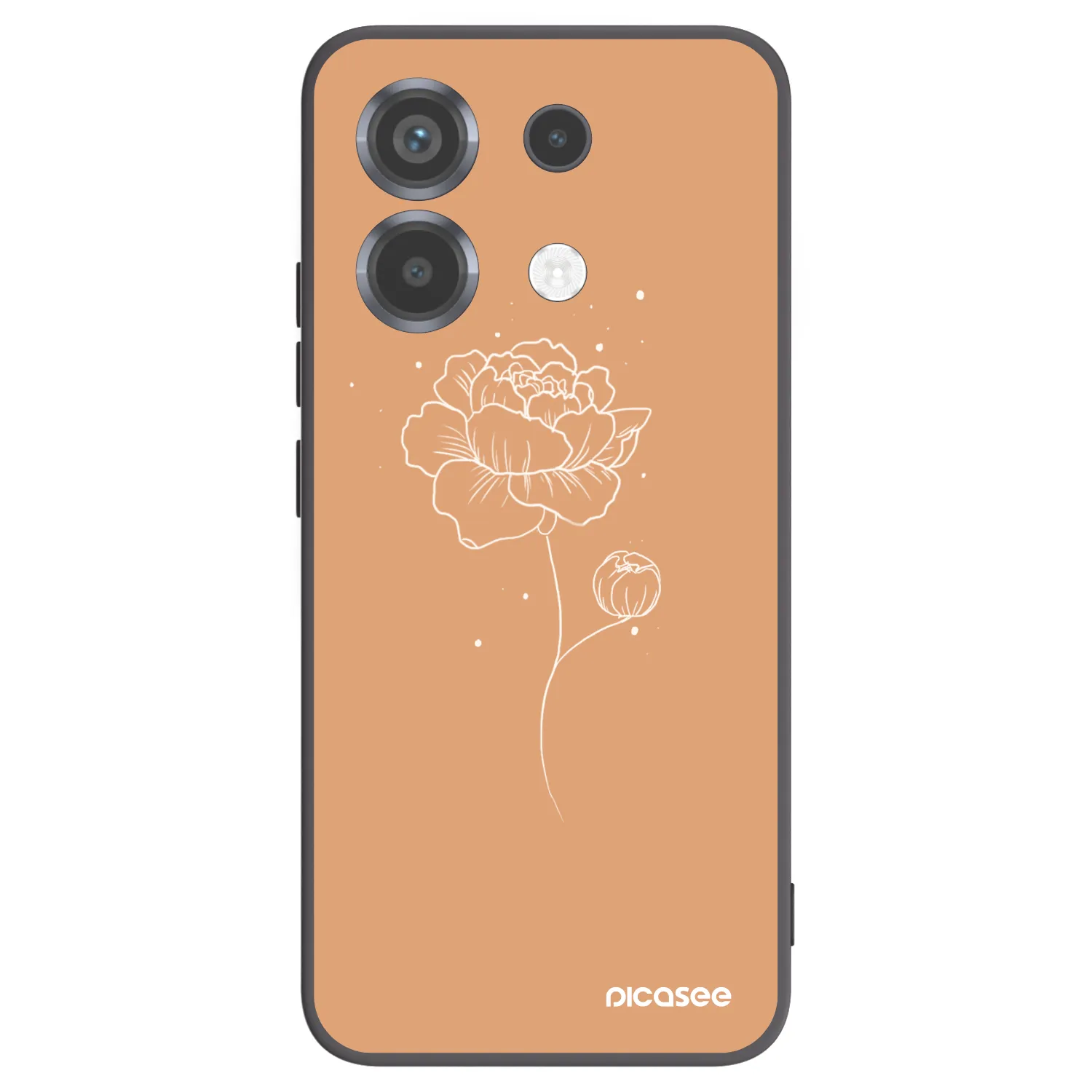 Picasee fekete szilikon tok az alábbi mobiltelefonokra Xiaomi Poco X6 - Peonies