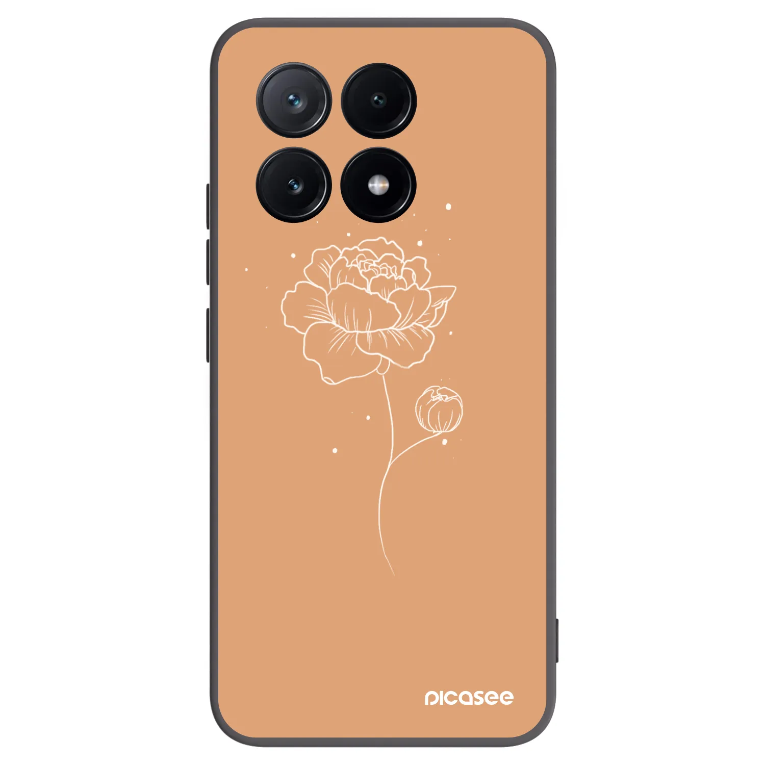 Picasee fekete szilikon tok az alábbi mobiltelefonokra Xiaomi Poco X6 Pro - Peonies