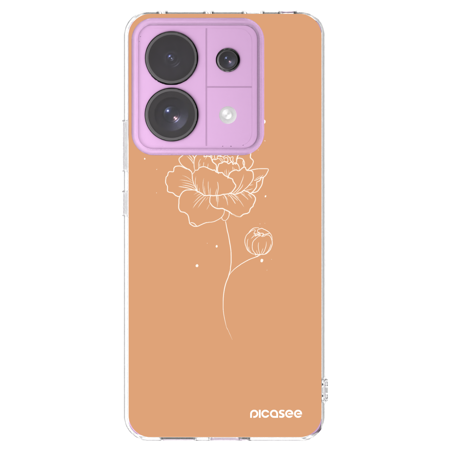 Picasee átlátszó szilikon tok az alábbi mobiltelefonokra Xiaomi Redmi Note 13 Pro 5G - Peonies