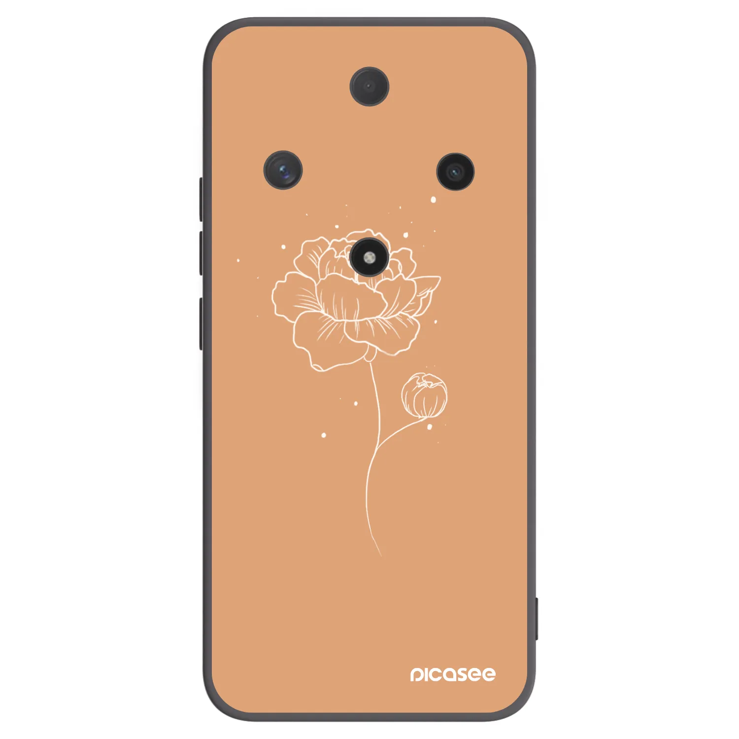 Picasee fekete szilikon tok az alábbi mobiltelefonokra Honor Magic6 Lite 5G - Peonies