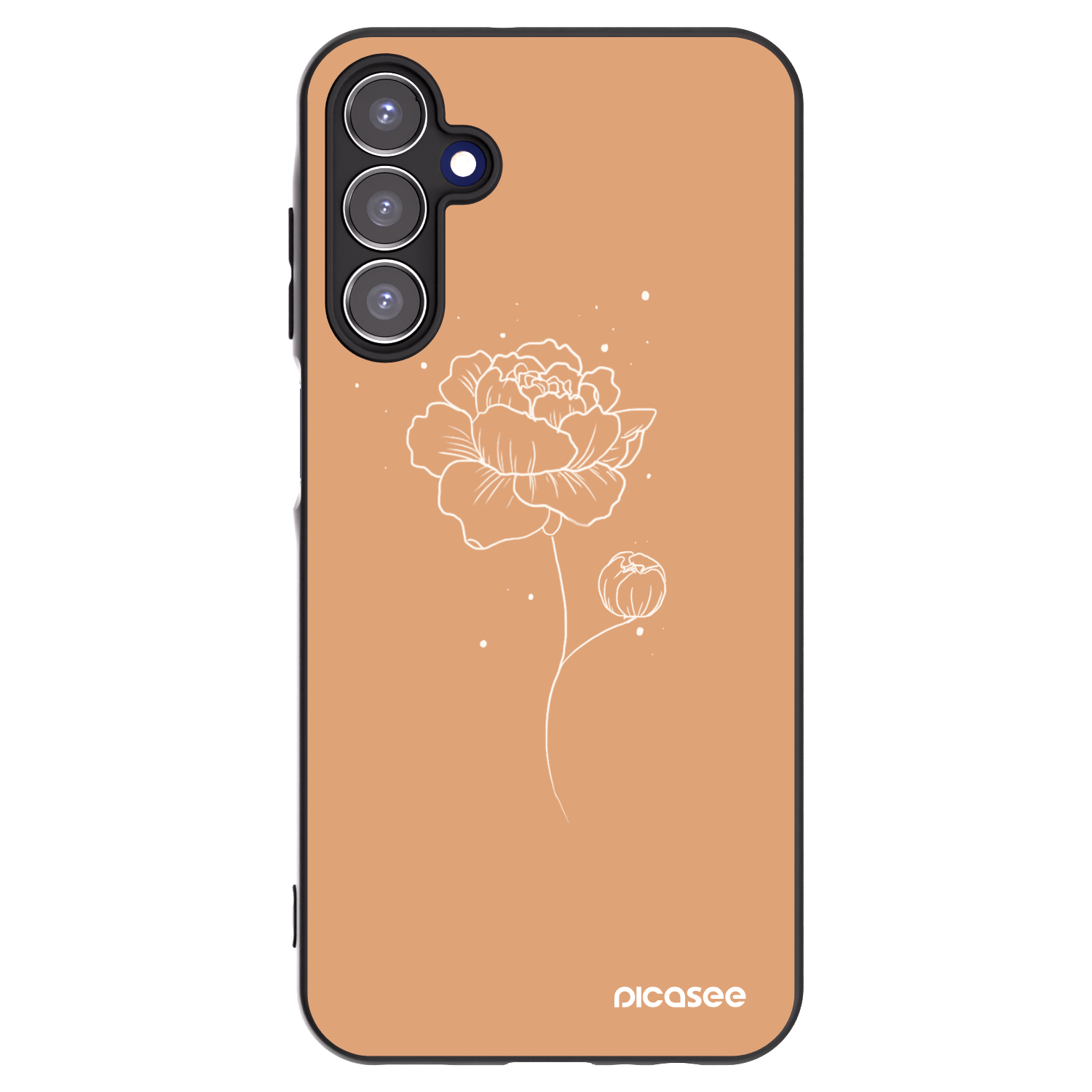 Picasee fekete szilikon tok az alábbi mobiltelefonokra Samsung Galaxy A15 A155F 4G - Peonies