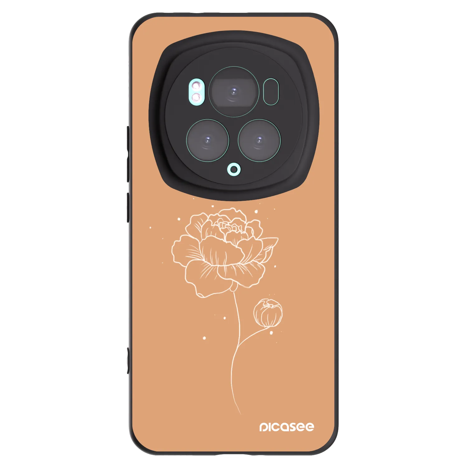 Picasee fekete szilikon tok az alábbi mobiltelefonokra Honor Magic6 Pro - Peonies