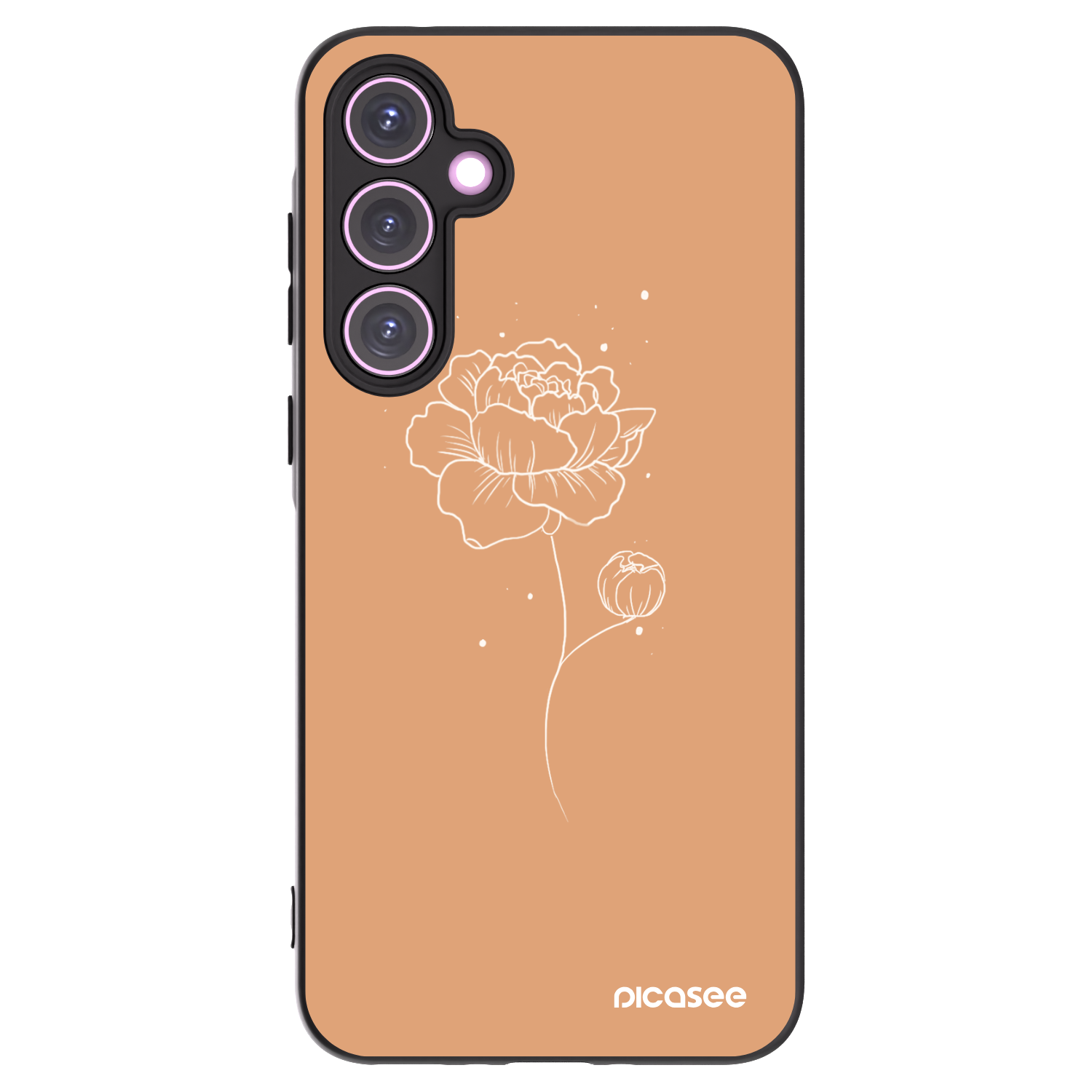 Picasee fekete szilikon tok az alábbi mobiltelefonokra Samsung Galaxy A35 5G A356B - Peonies