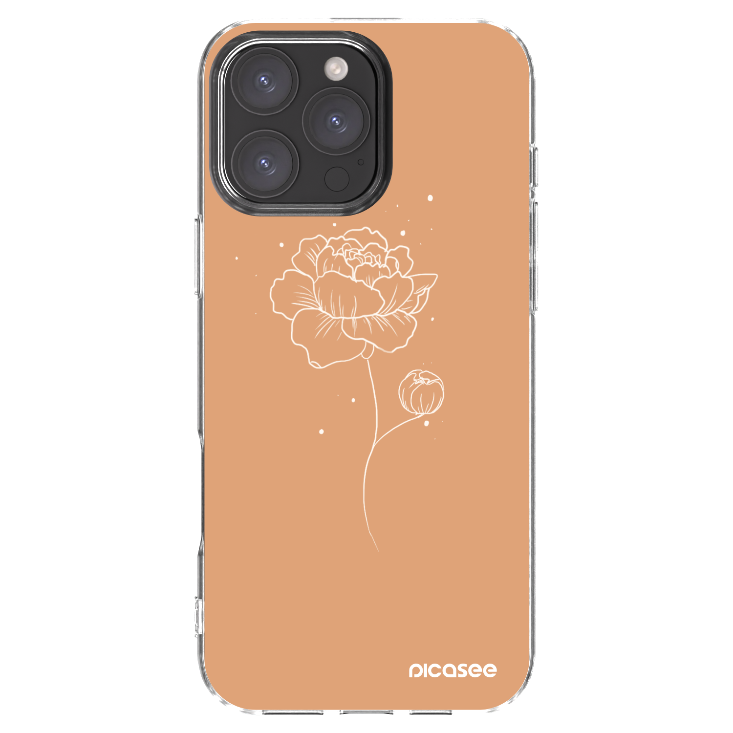Picasee átlátszó szilikon tok az alábbi mobiltelefonokra Apple iPhone 16 Pro Max - Peonies
