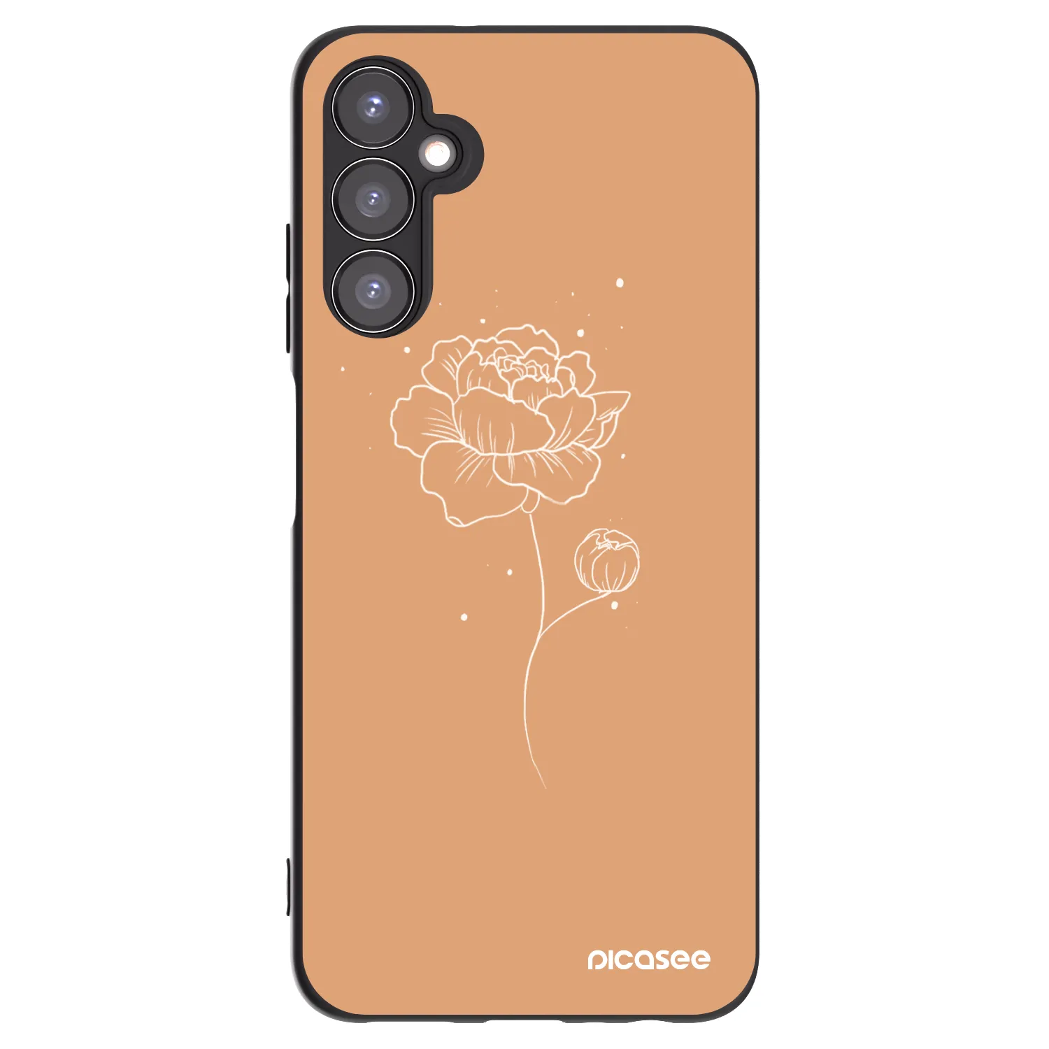 Picasee fekete szilikon tok az alábbi mobiltelefonokra Samsung Galaxy A05s A057G - Peonies