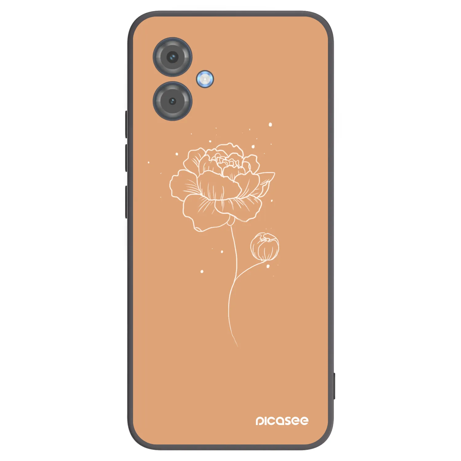 Picasee fekete szilikon tok az alábbi mobiltelefonokra Motorola Moto G14 - Peonies