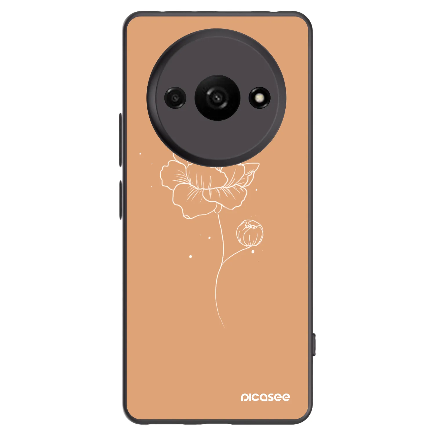 Picasee fekete szilikon tok az alábbi mobiltelefonokra Xiaomi Redmi A3 - Peonies