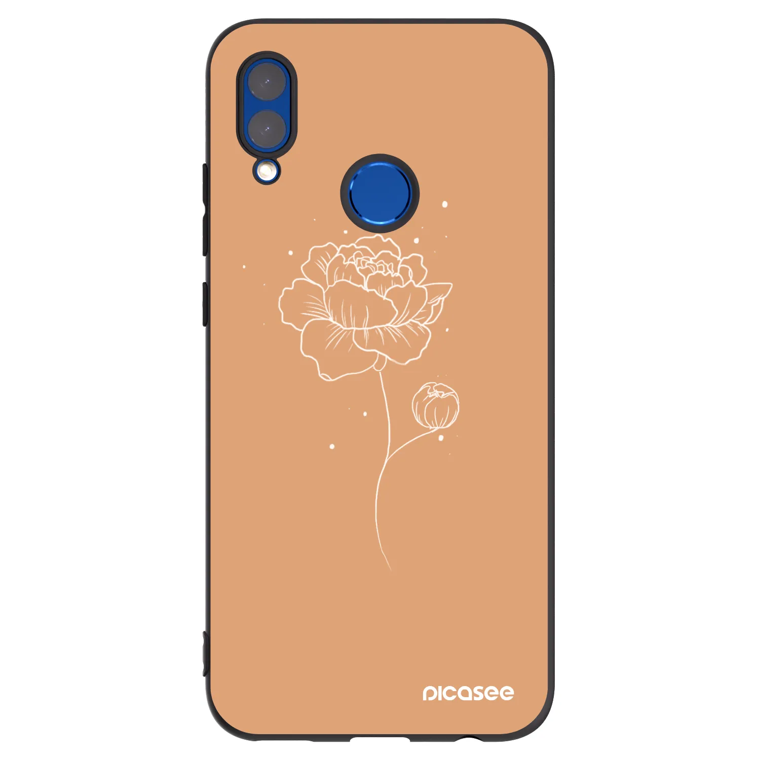 Picasee fekete szilikon tok az alábbi mobiltelefonokra Honor 10 Lite - Peonies