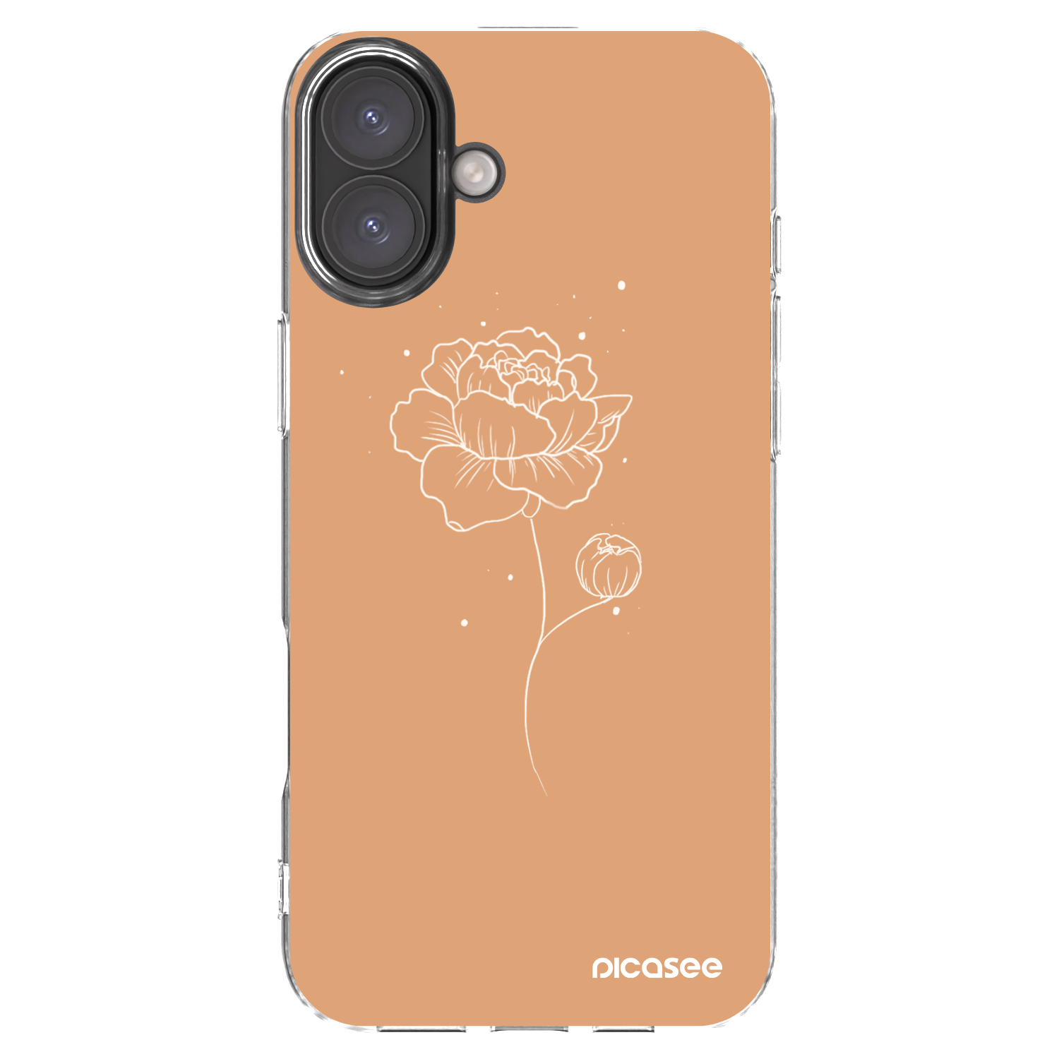 Picasee átlátszó szilikon tok az alábbi mobiltelefonokra Apple iPhone 16 Plus - Peonies