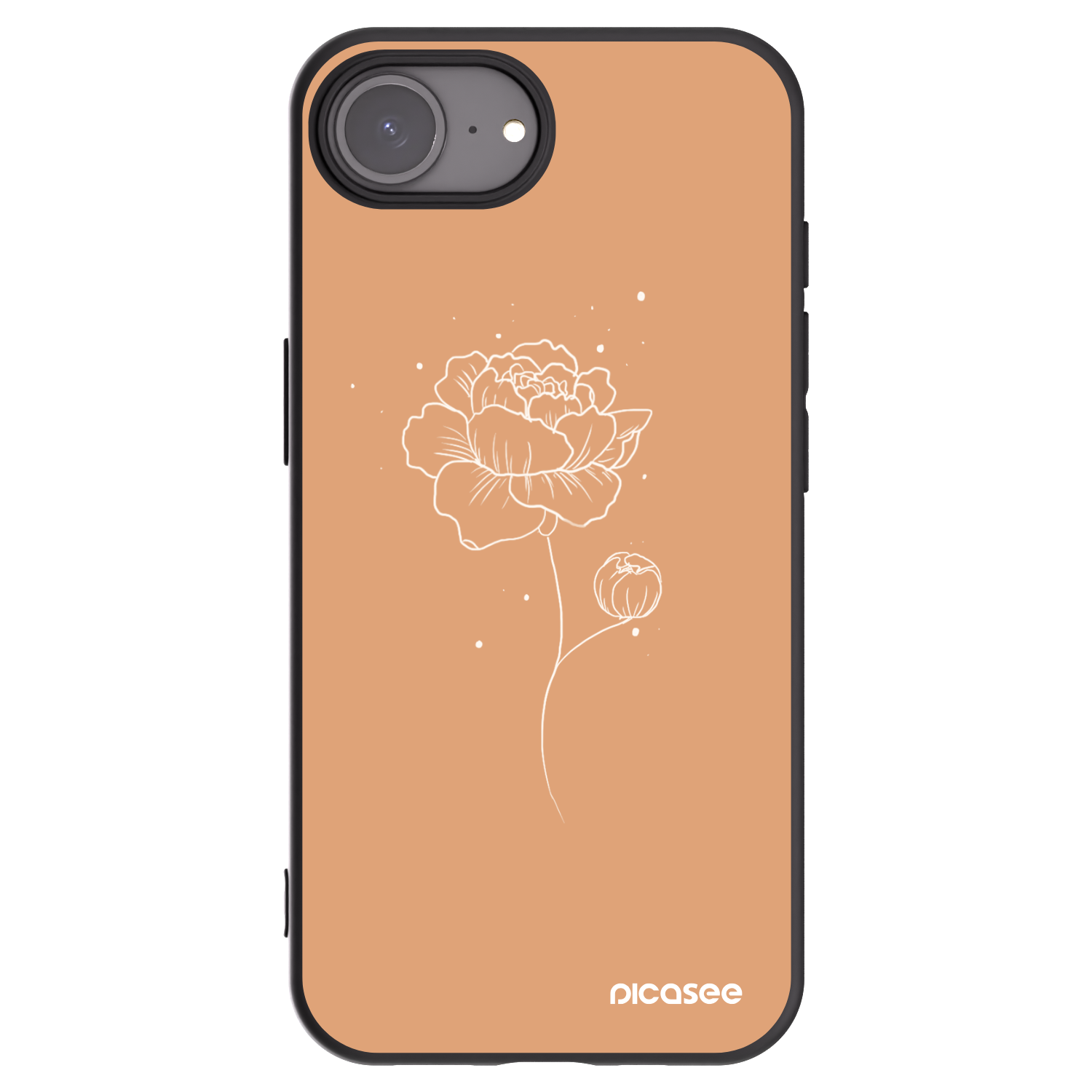 Picasee fekete szilikon tok az alábbi mobiltelefonokra Apple iPhone 16e - Peonies