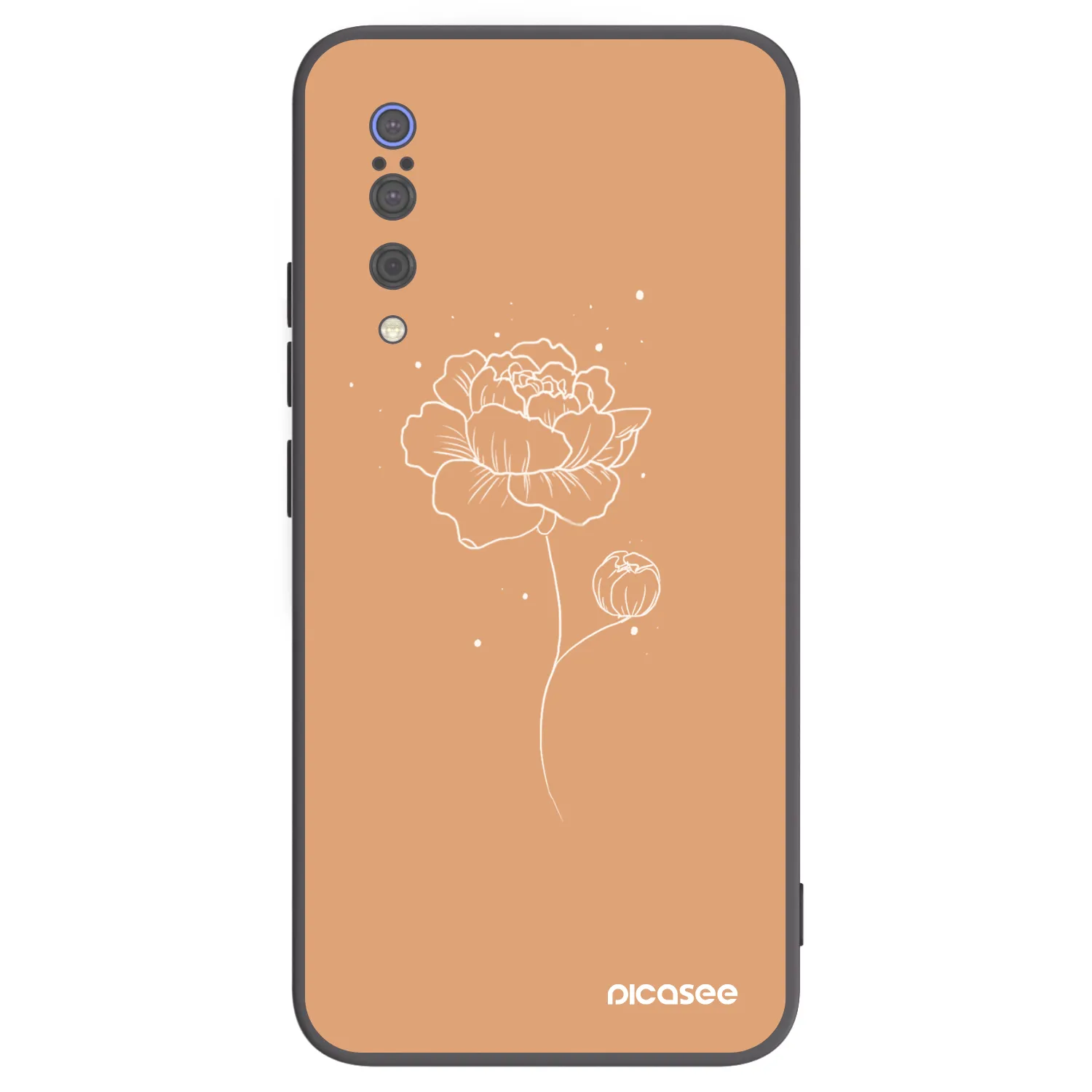 Picasee fekete szilikon tok az alábbi mobiltelefonokra Xiaomi Mi 9 - Peonies