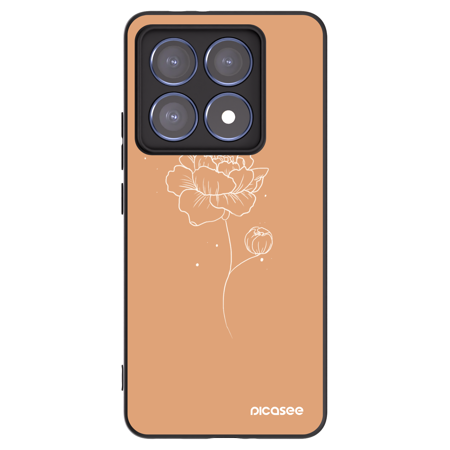 Picasee fekete szilikon tok az alábbi mobiltelefonokra Xiaomi 14T Pro - Peonies