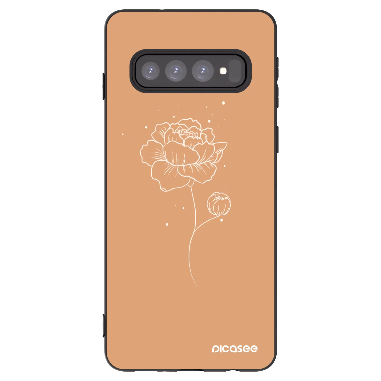 Picasee fekete szilikon tok az alábbi mobiltelefonokra Samsung Galaxy S10 G973 - Peonies