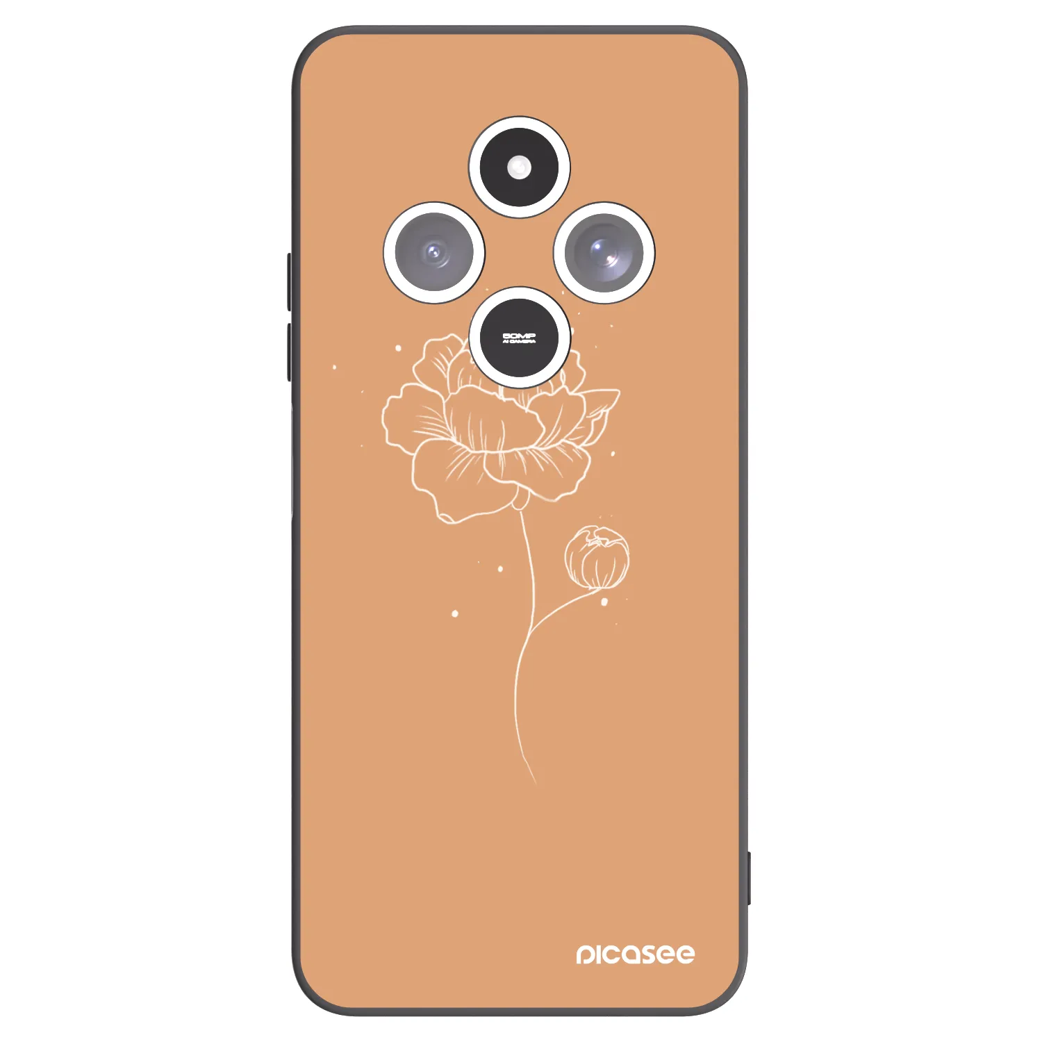 Picasee fekete szilikon tok az alábbi mobiltelefonokra Xiaomi Redmi 14C - Peonies