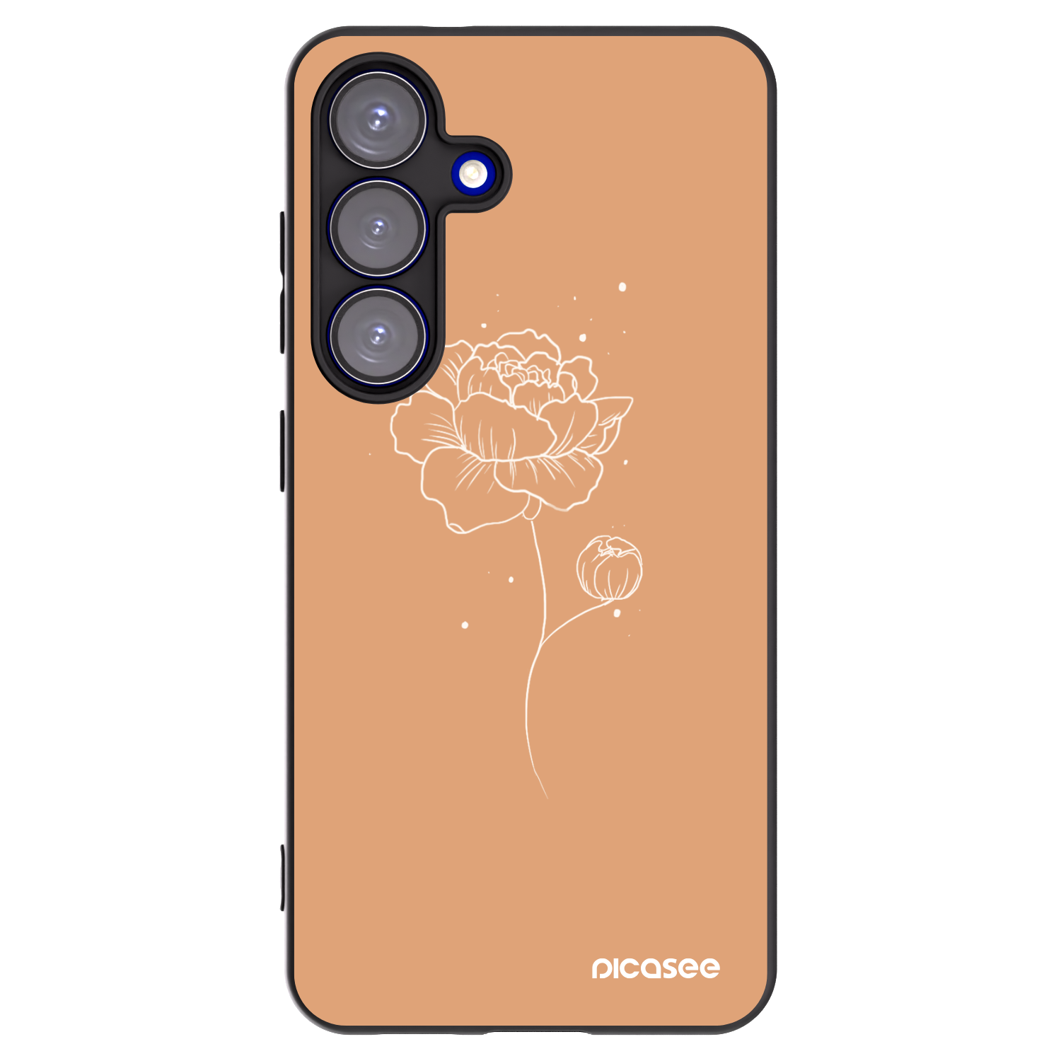 Picasee fekete szilikon tok az alábbi mobiltelefonokra Samsung Galaxy S25 5G - Peonies