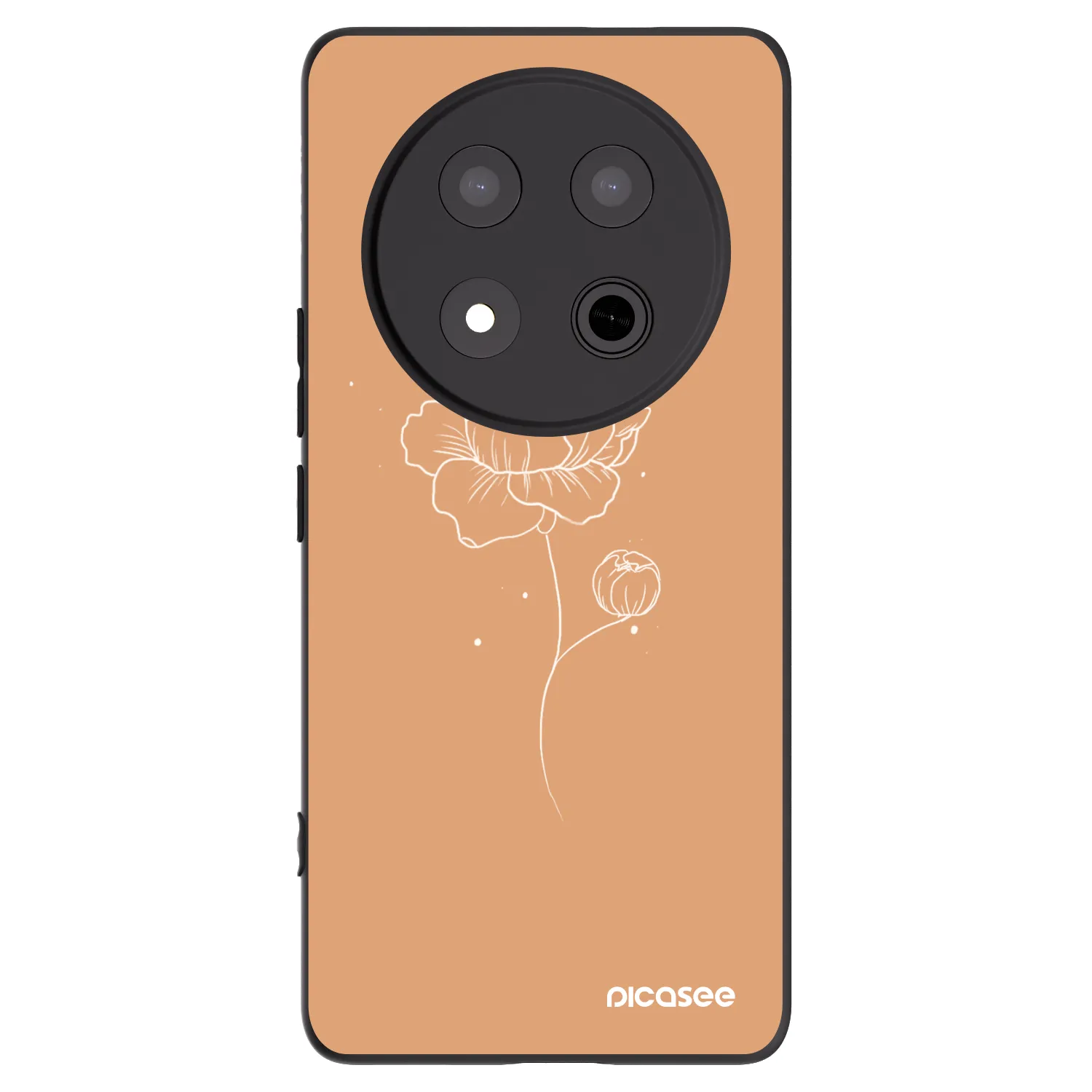 Picasee fekete szilikon tok az alábbi mobiltelefonokra Honor Magic7 Lite 5G - Peonies