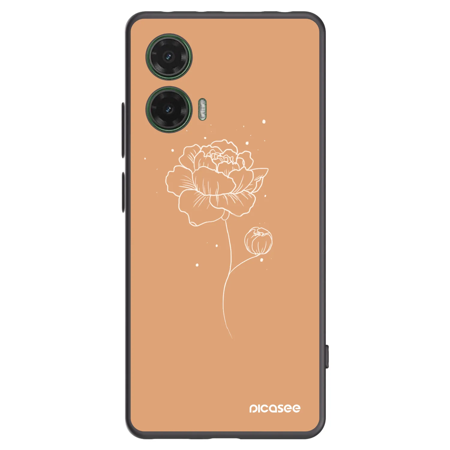 Picasee fekete szilikon tok az alábbi mobiltelefonokra Motorola Moto G35 5G - Peonies