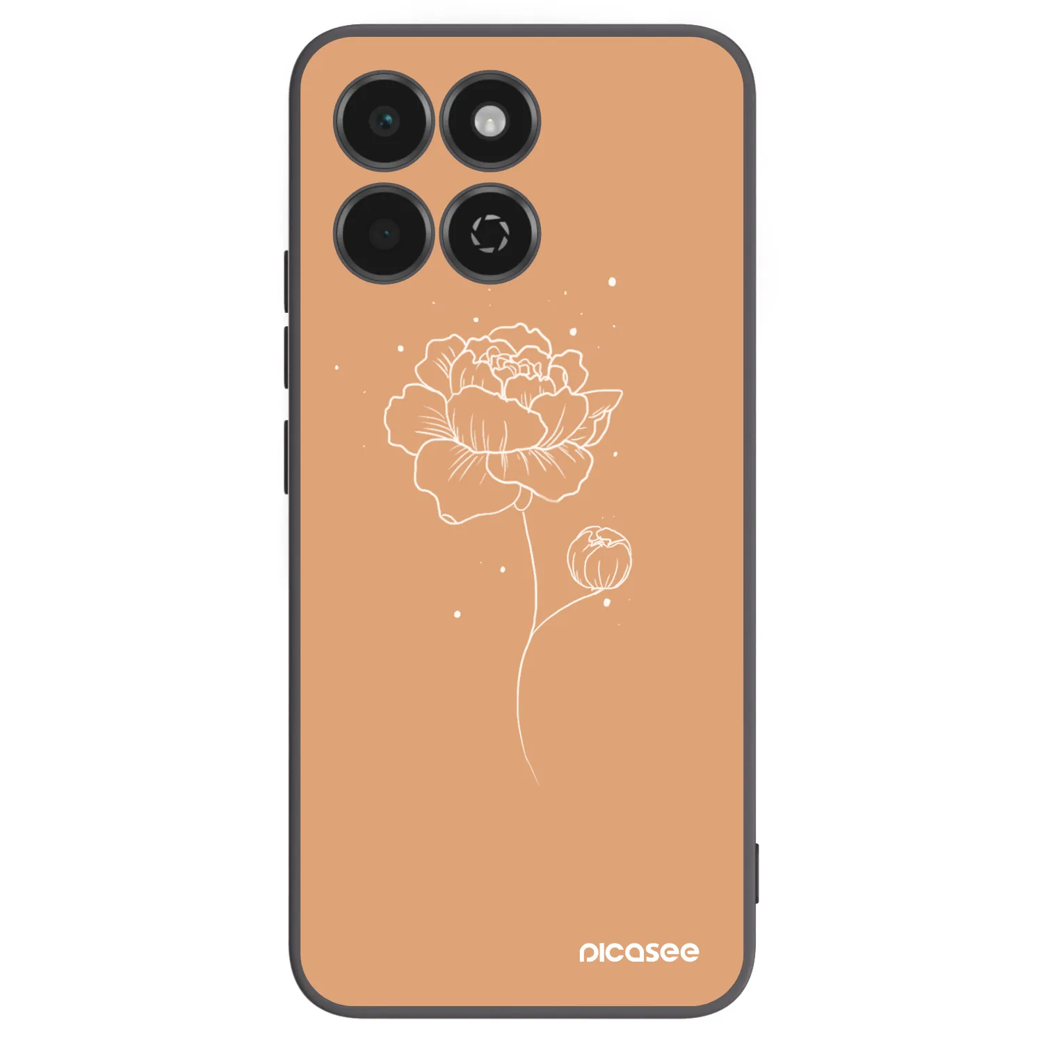 Picasee fekete szilikon tok az alábbi mobiltelefonokra Honor 200 Smart 5G - Peonies