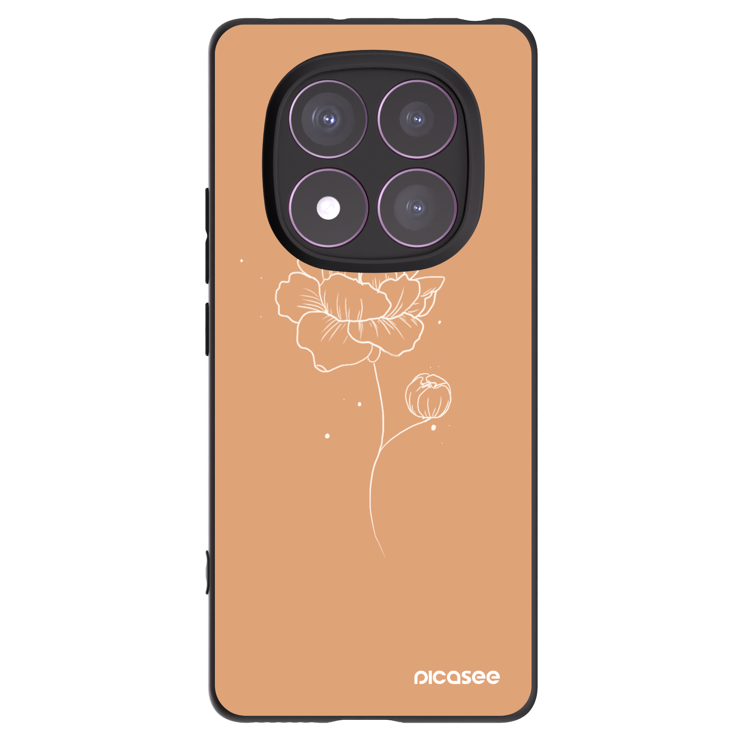 Picasee fekete szilikon tok az alábbi mobiltelefonokra Xiaomi Redmi Note 14 Pro 4G - Peonies