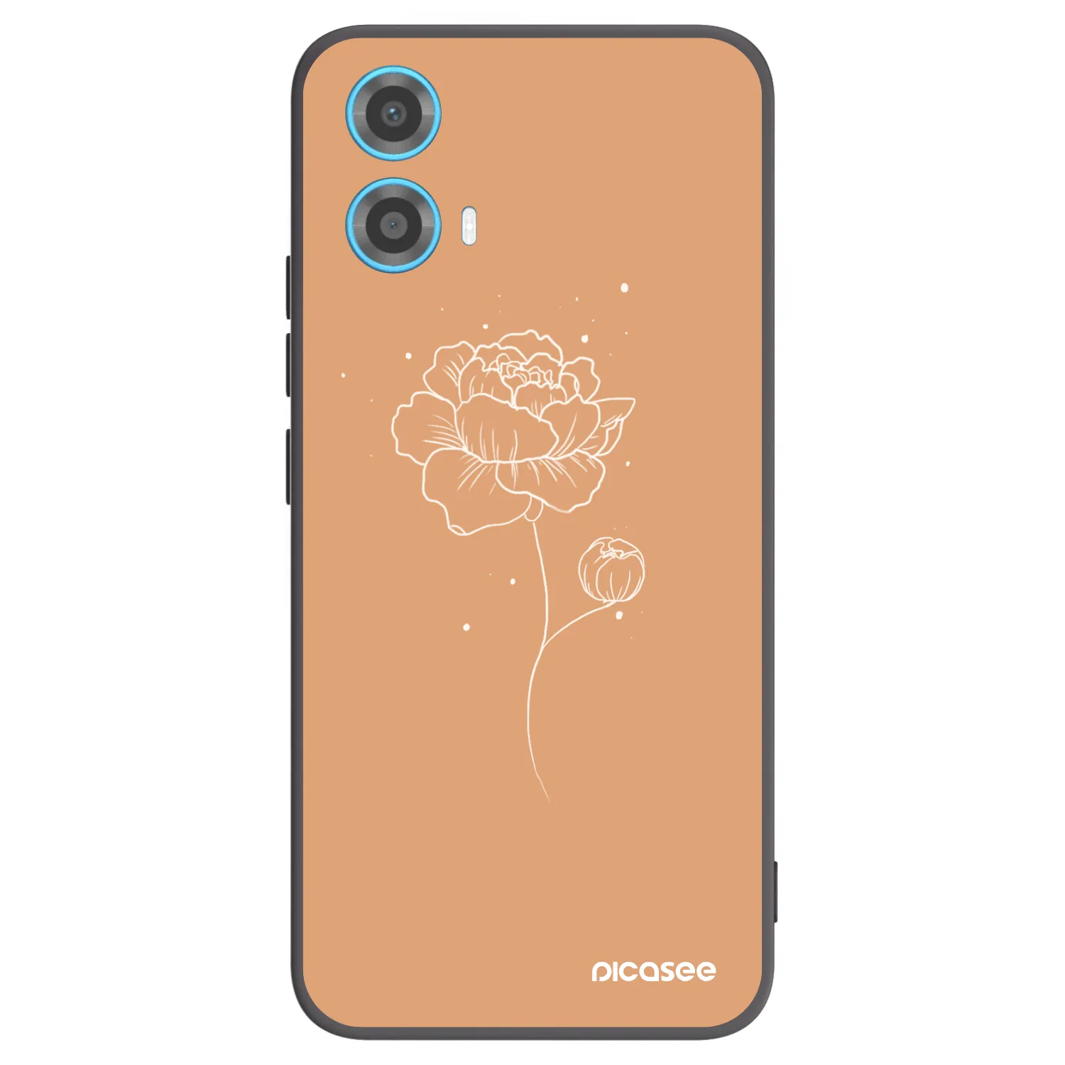 Picasee fekete szilikon tok az alábbi mobiltelefonokra Motorola Moto G34 5G - Peonies