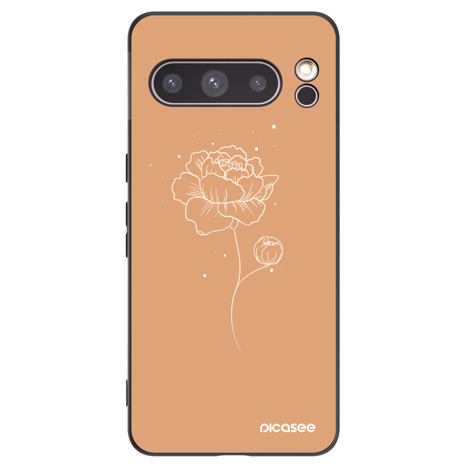 Picasee fekete szilikon tok az alábbi mobiltelefonokra Google Pixel 8 Pro - Peonies