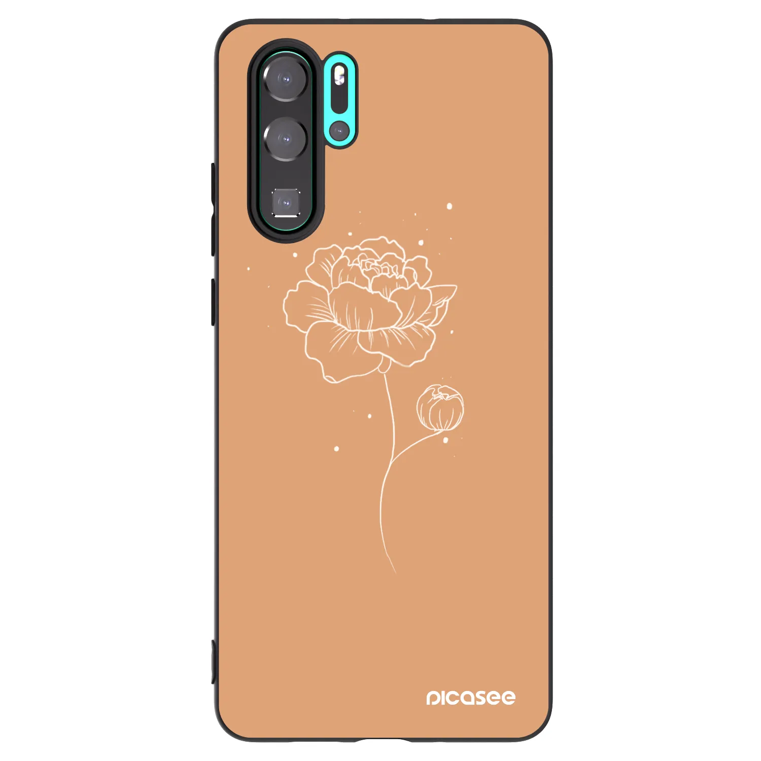 Picasee fekete szilikon tok az alábbi mobiltelefonokra Huawei P30 Pro - Peonies