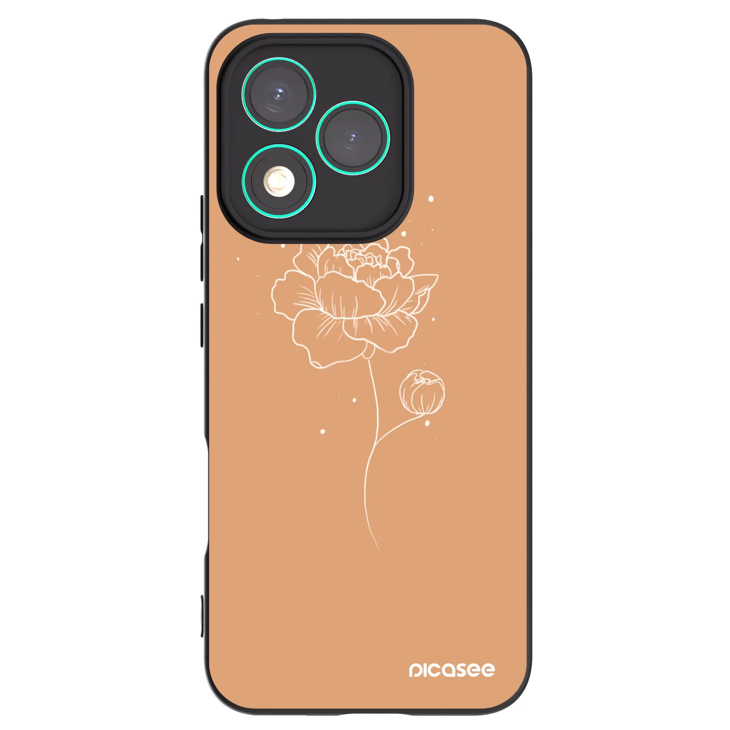Picasee fekete szilikon tok az alábbi mobiltelefonokra Honor 400 Lite 5G - Peonies