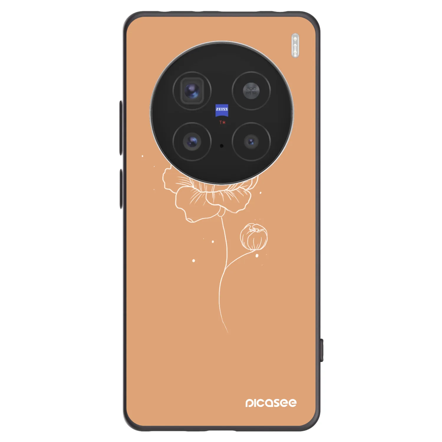 Picasee fekete szilikon tok az alábbi mobiltelefonokra Vivo X200 Pro - Peonies