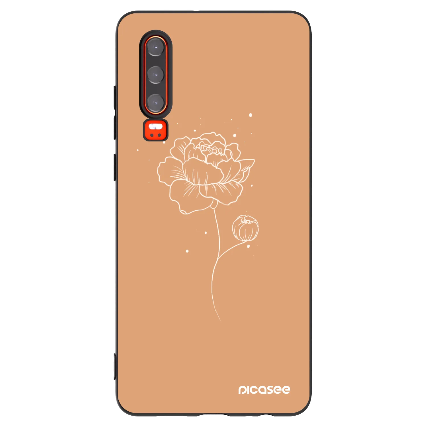 Picasee fekete szilikon tok az alábbi mobiltelefonokra Huawei P30 - Peonies