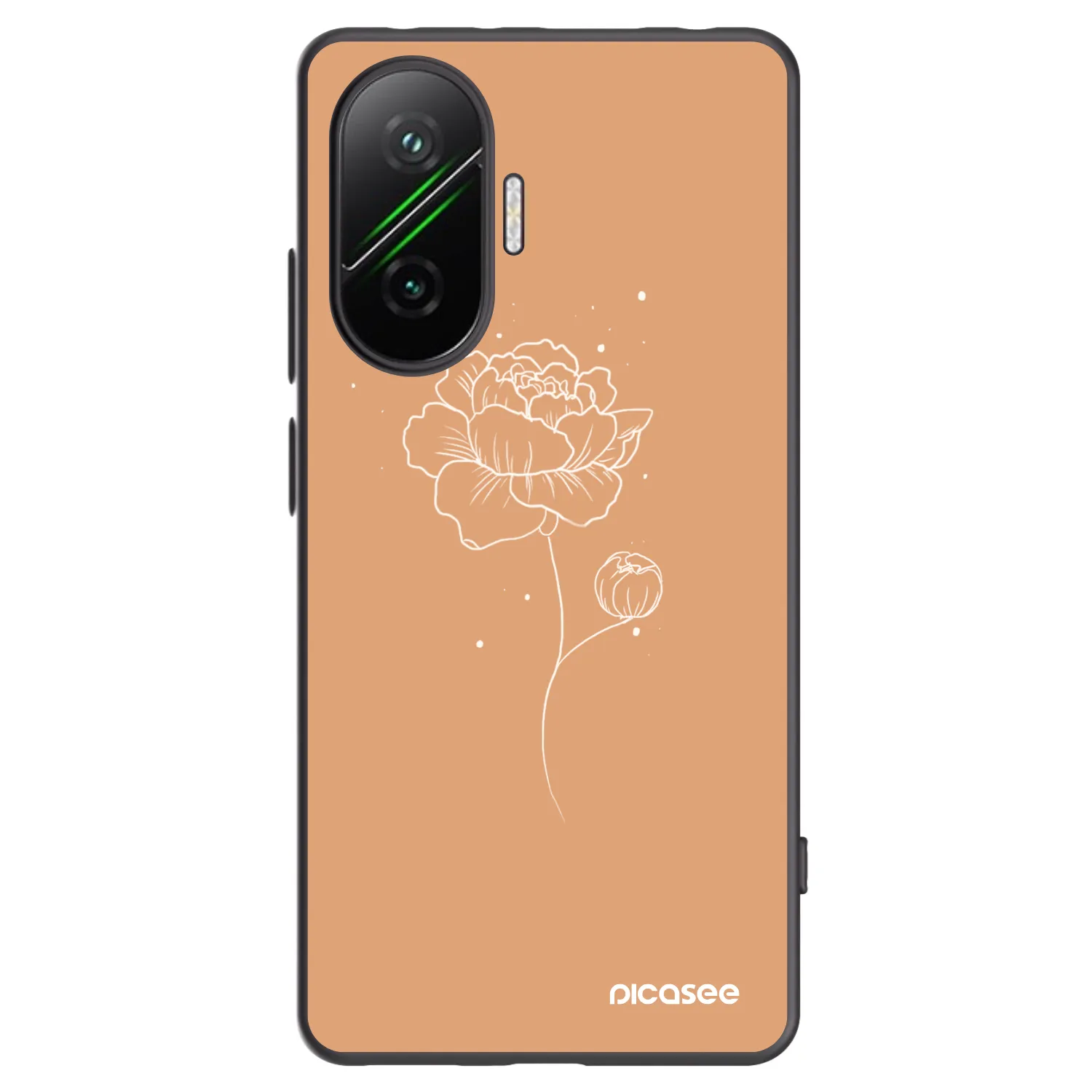 Picasee fekete szilikon tok az alábbi mobiltelefonokra Xiaomi Poco F7 5G - Peonies