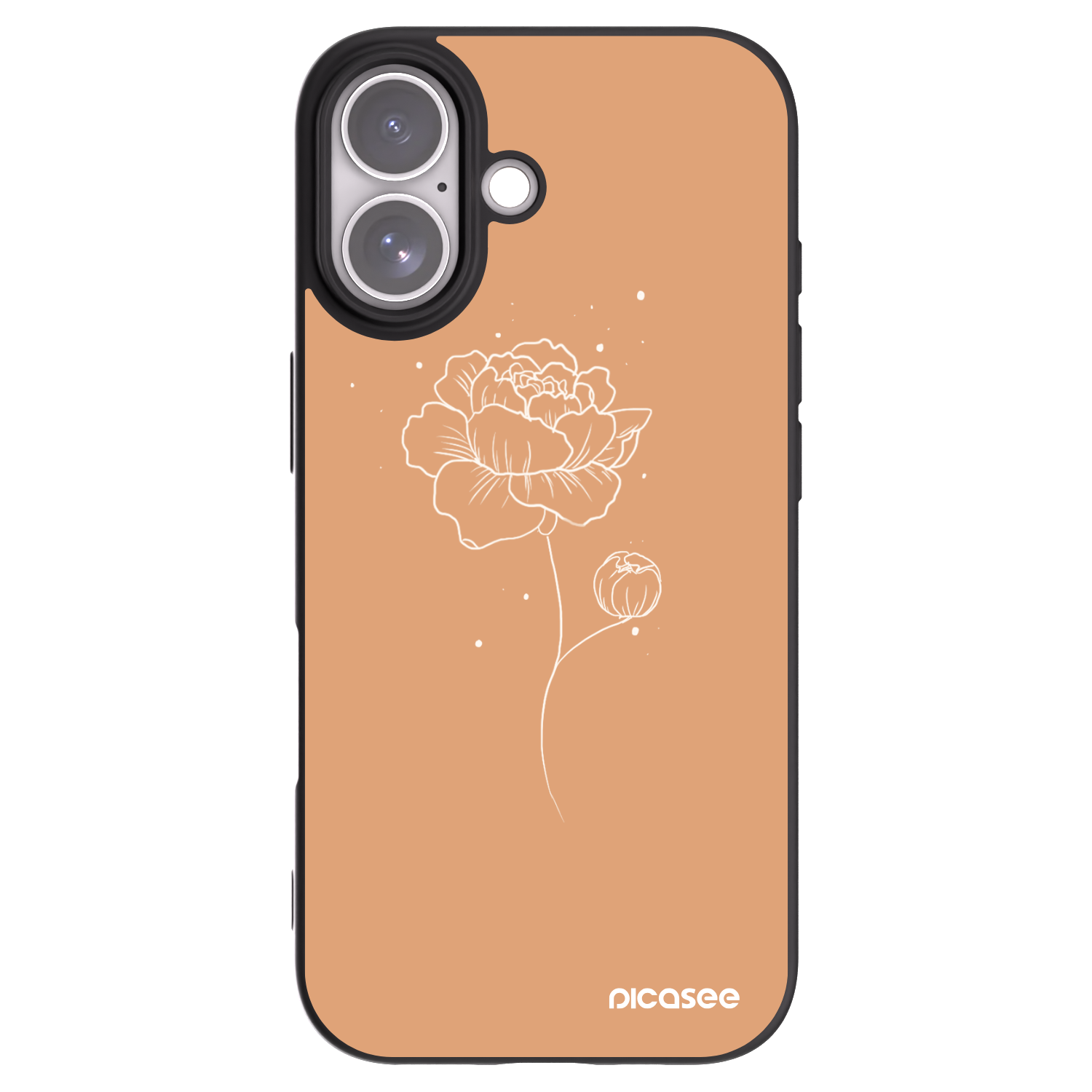 Picasee fekete szilikon tok az alábbi mobiltelefonokra Apple iPhone 17 - Peonies