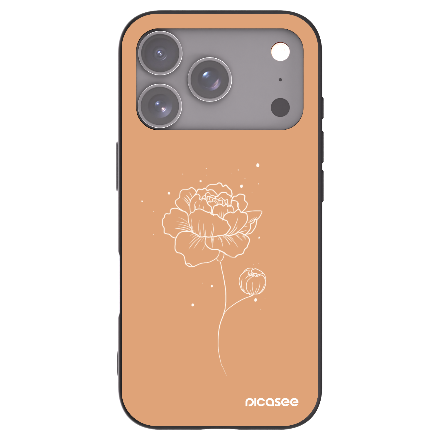 Picasee fekete szilikon tok az alábbi mobiltelefonokra Apple iPhone 17 Pro - Peonies