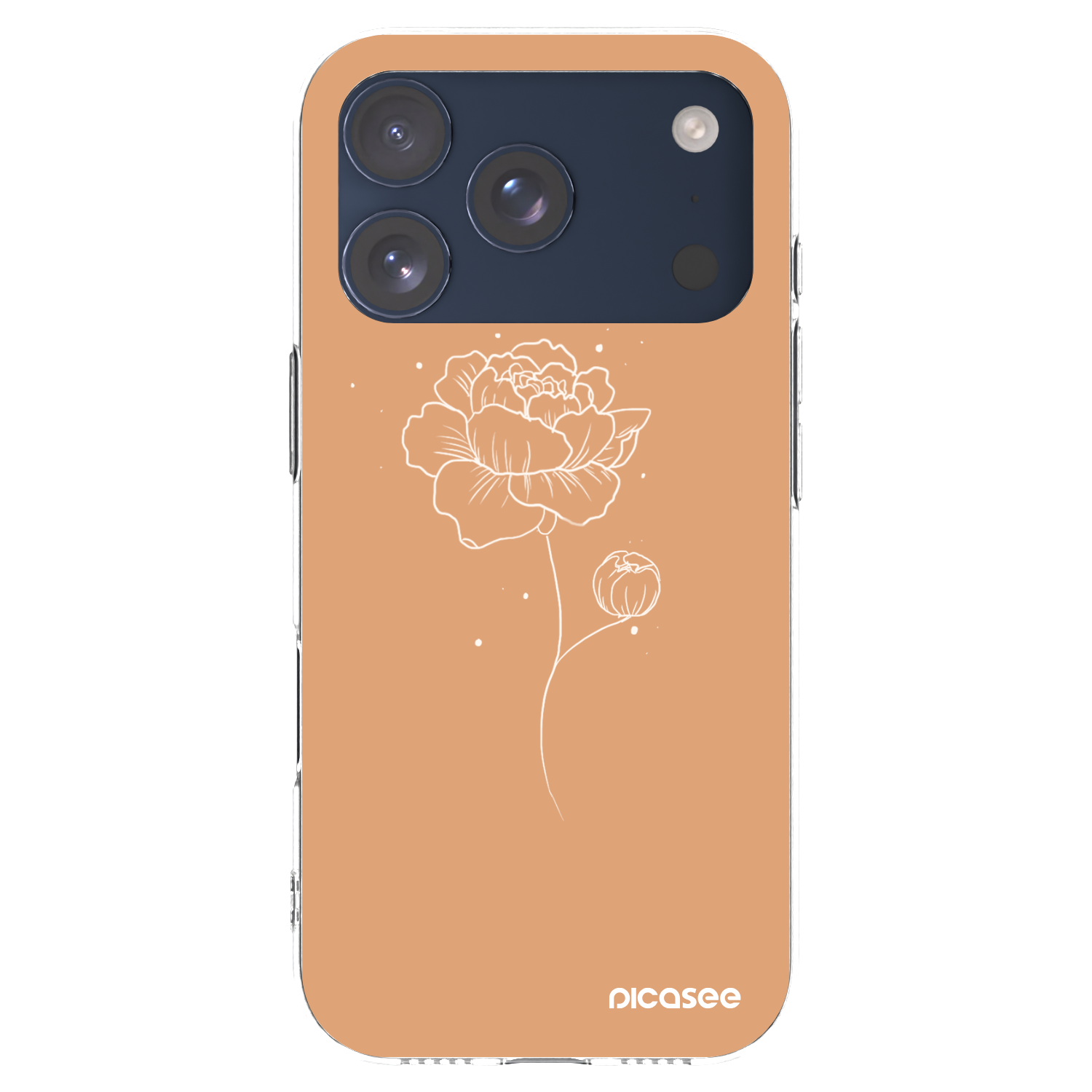 Picasee átlátszó szilikon tok az alábbi mobiltelefonokra Apple iPhone 17 Pro - Peonies