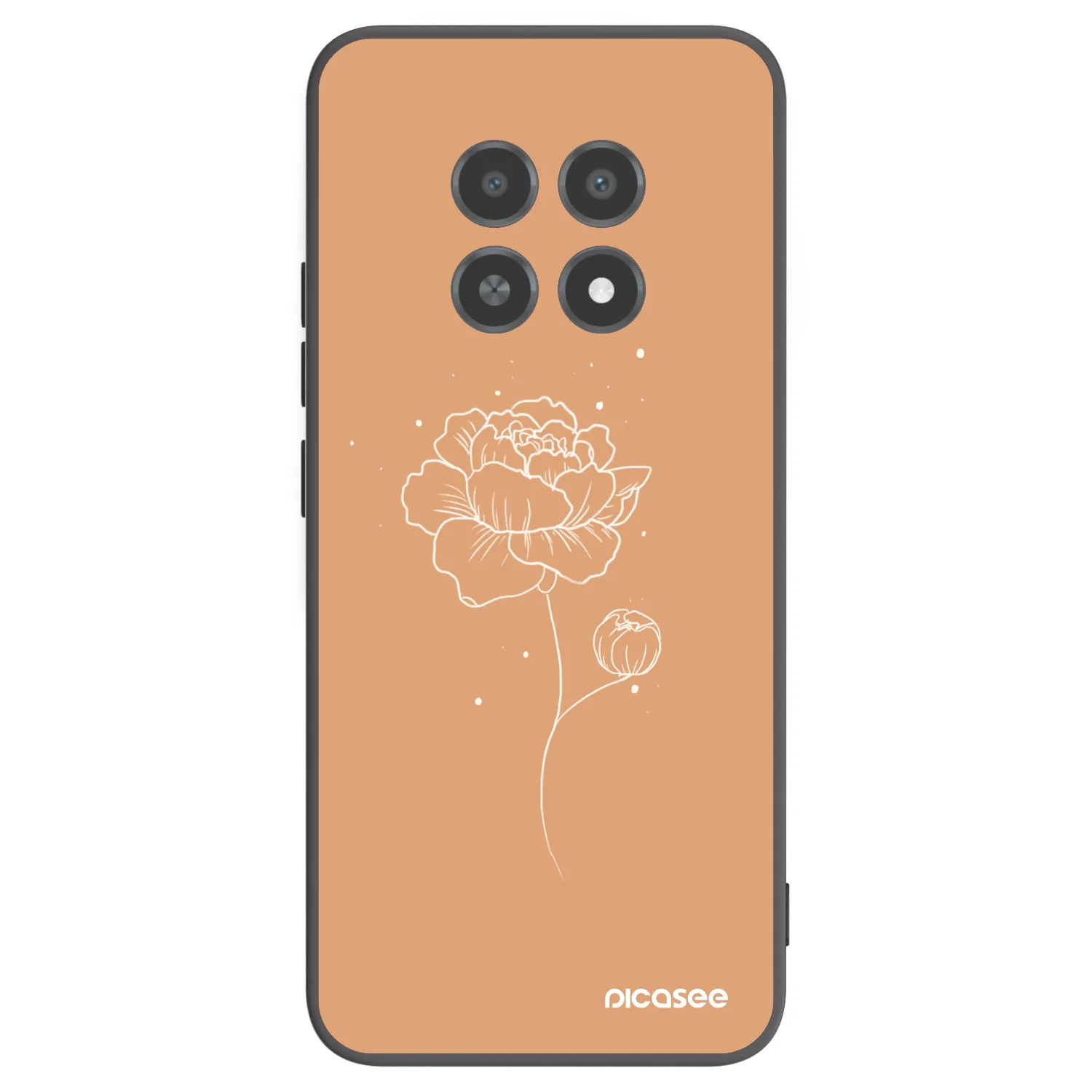 Picasee fekete szilikon tok az alábbi mobiltelefonokra Realme 12X - Peonies