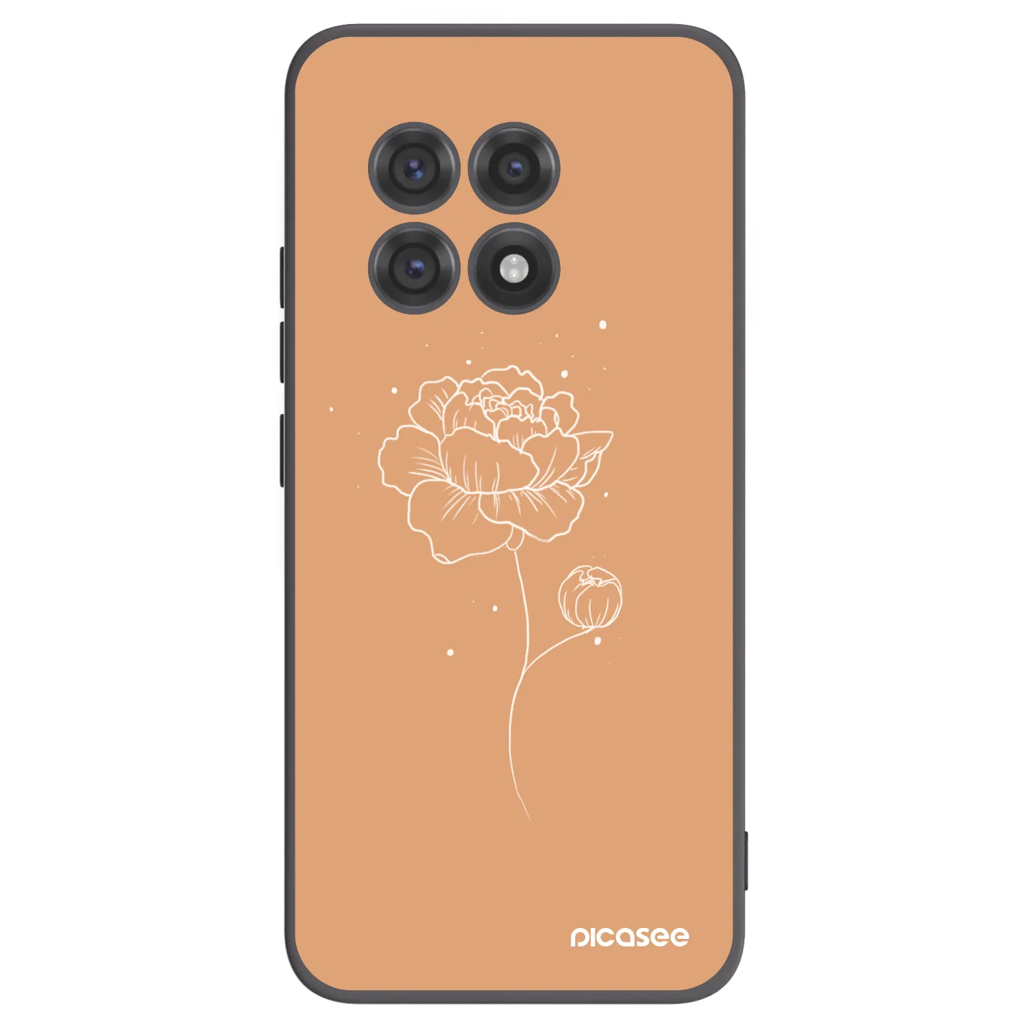 Picasee fekete szilikon tok az alábbi mobiltelefonokra OnePlus 13R 5G - Peonies
